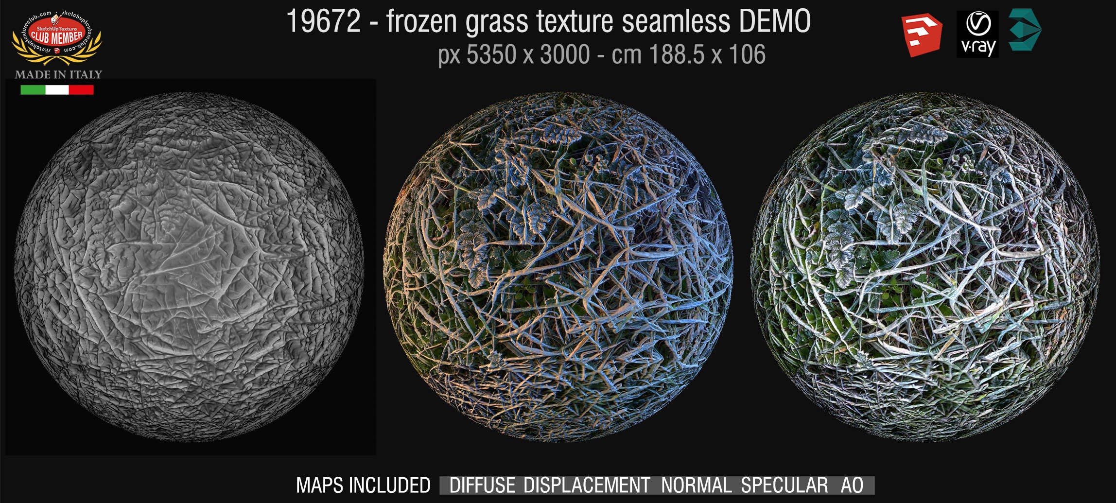 19662 HR Frozen grass texture + maps DEMO