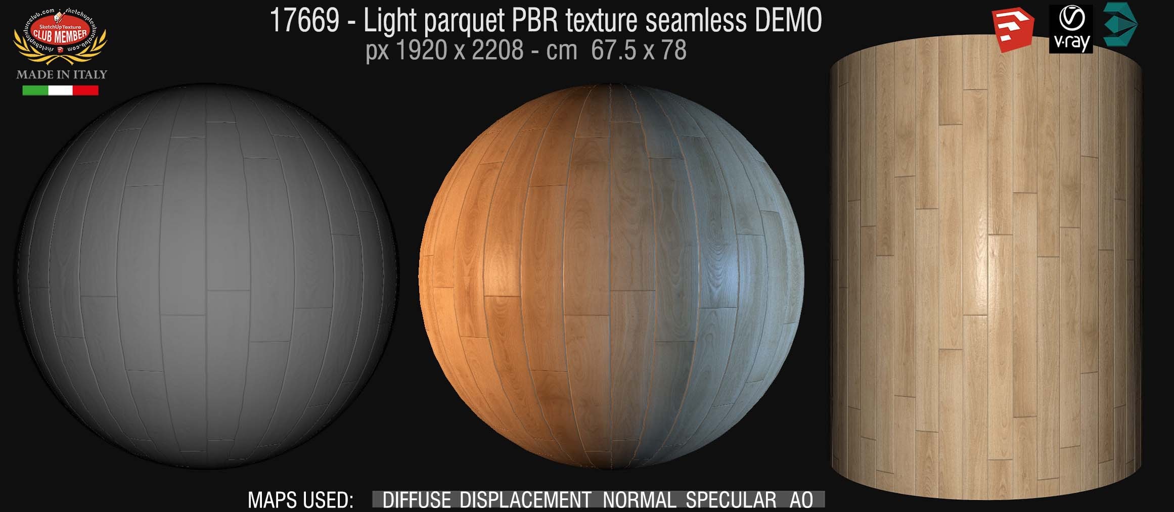 17669 Light parquet PBR texture seamless DEMO
