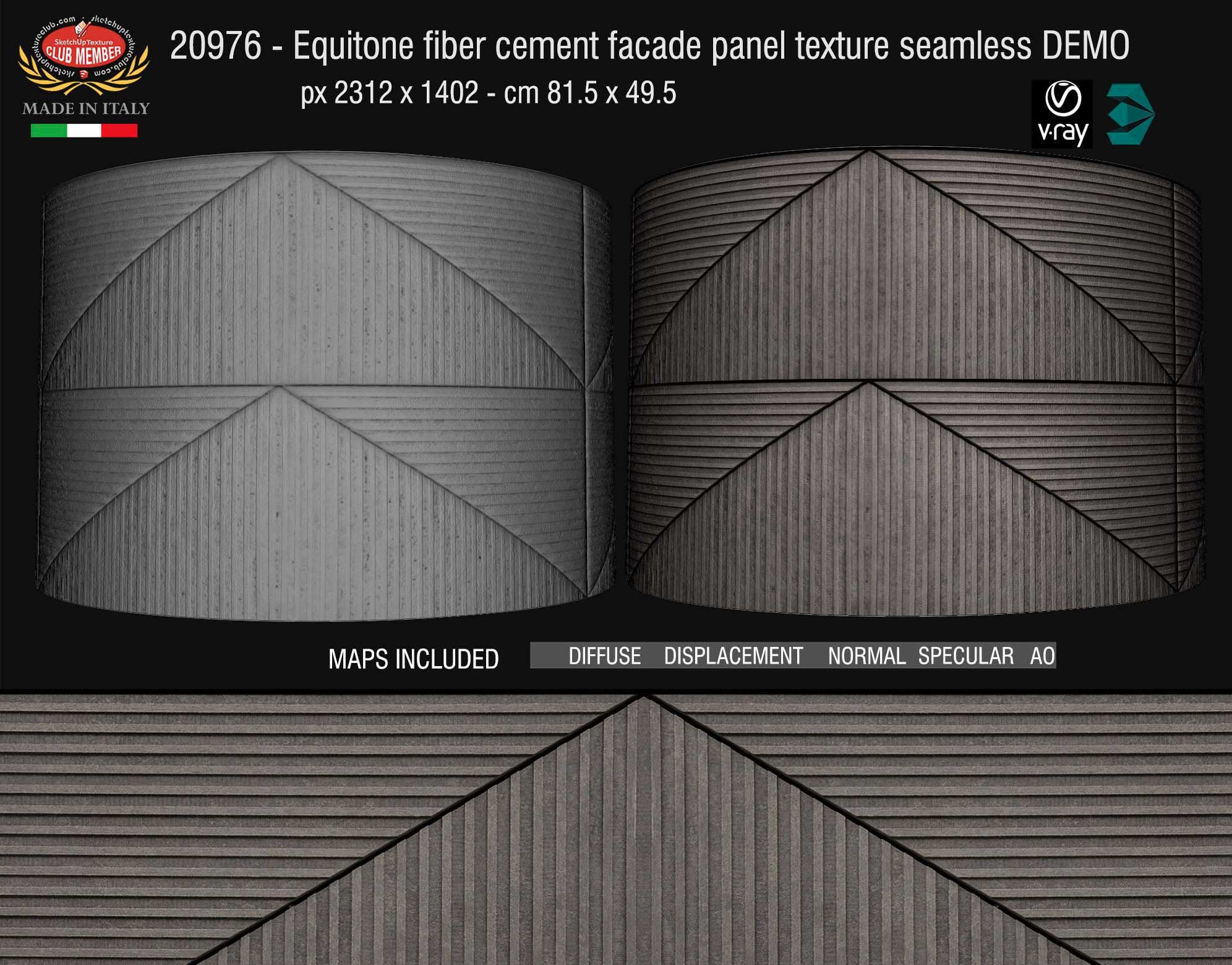 CLICK TO ENLARGE Equitone fiber cement facade panel texture + maps DEMO