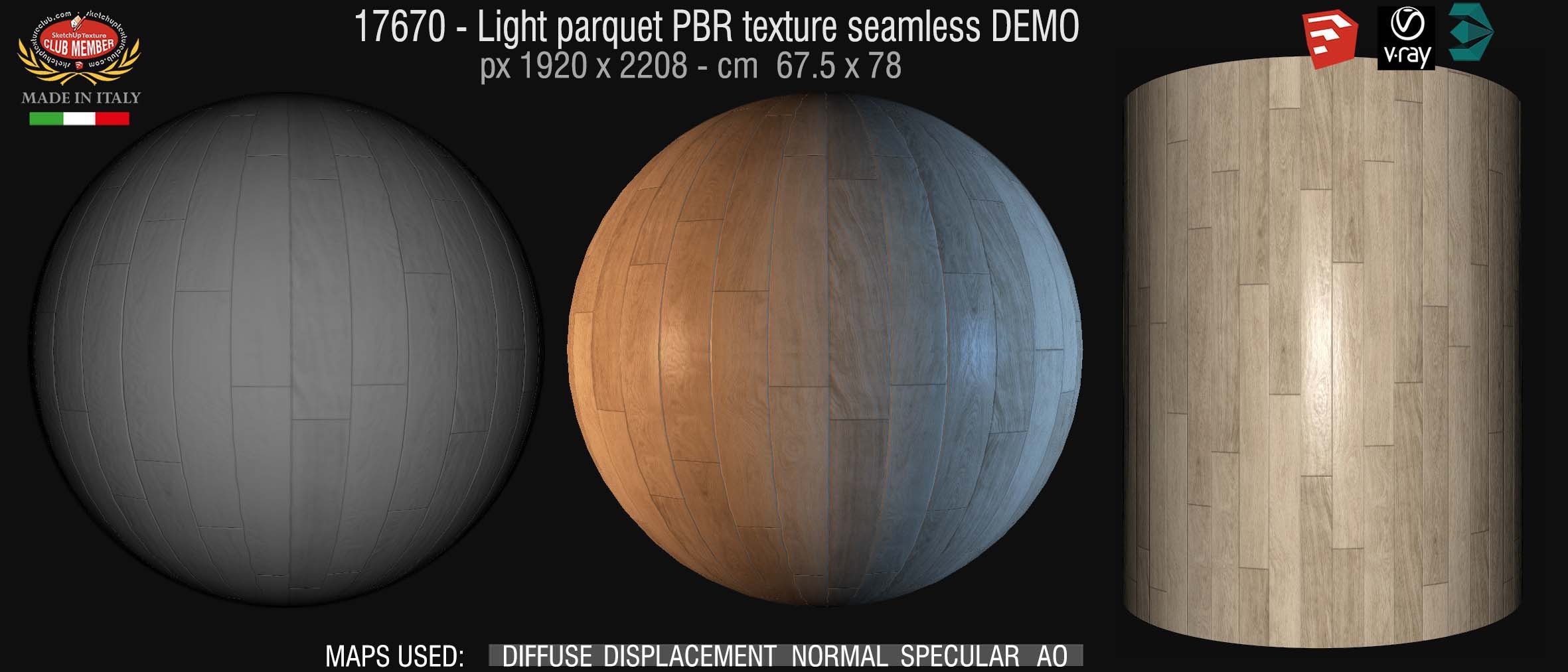 17670 Light parquet PBR texture seamless DEMO