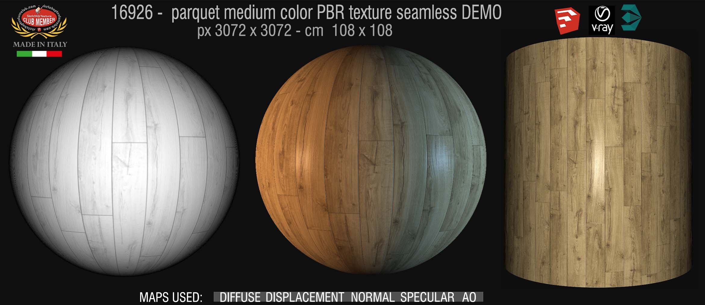 16926 parquet medium color PBR texture seamless DEMO