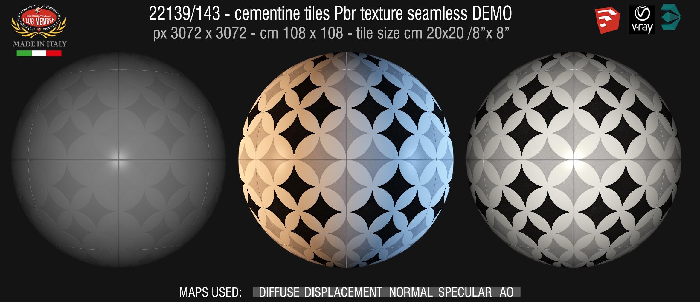 22139/143 cementine tiles Pbr texture seamless DEMO