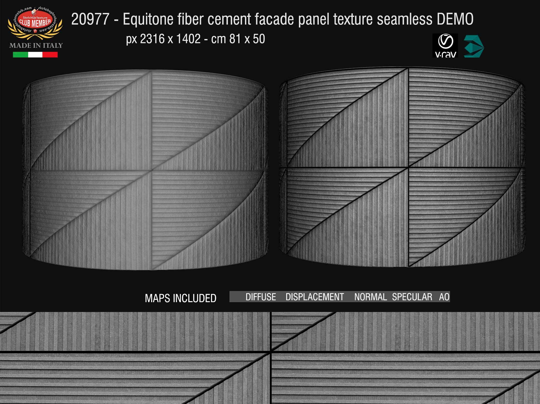 CLICK TO ENLARGE Equitone fiber cement facade panel texture + maps DEMO