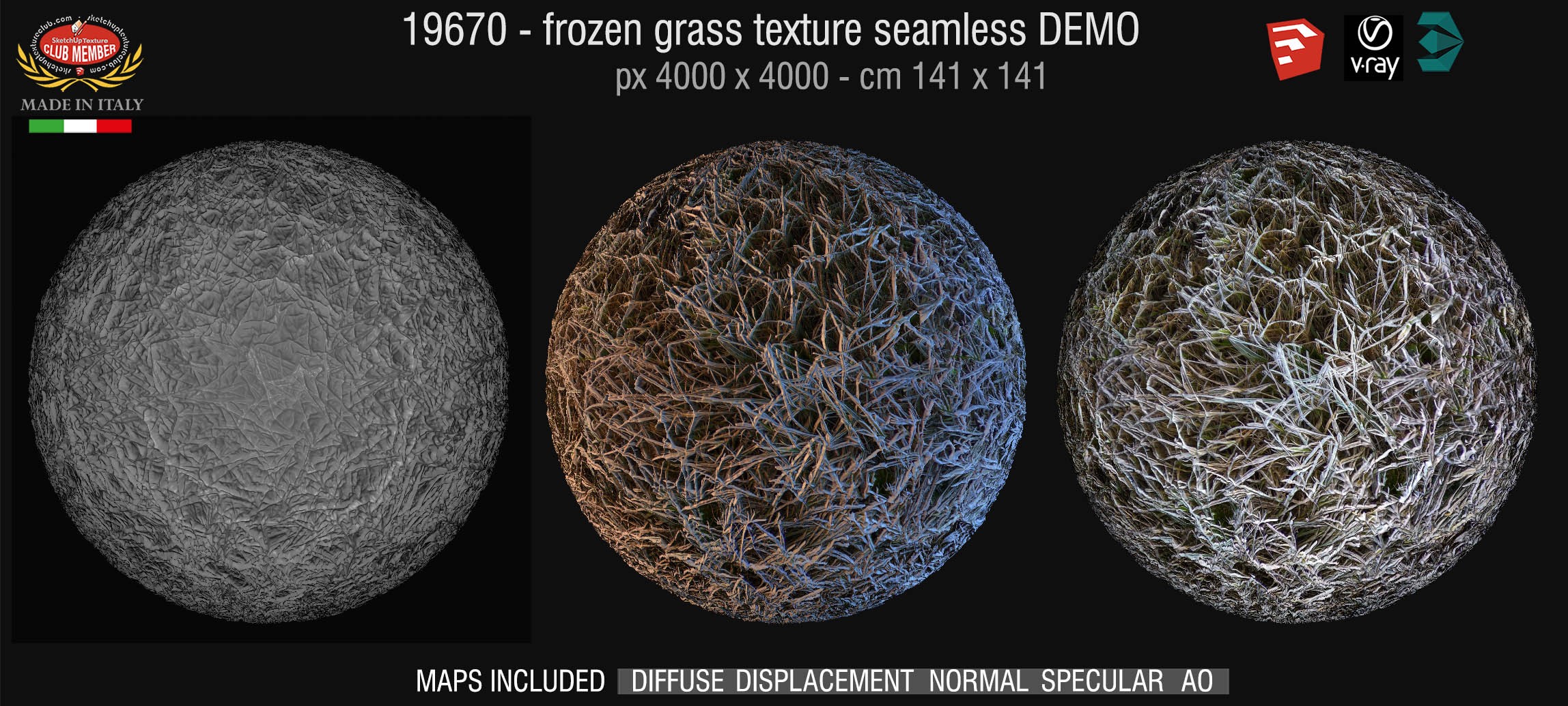 19670 HR Frozen grass texture + maps DEMO