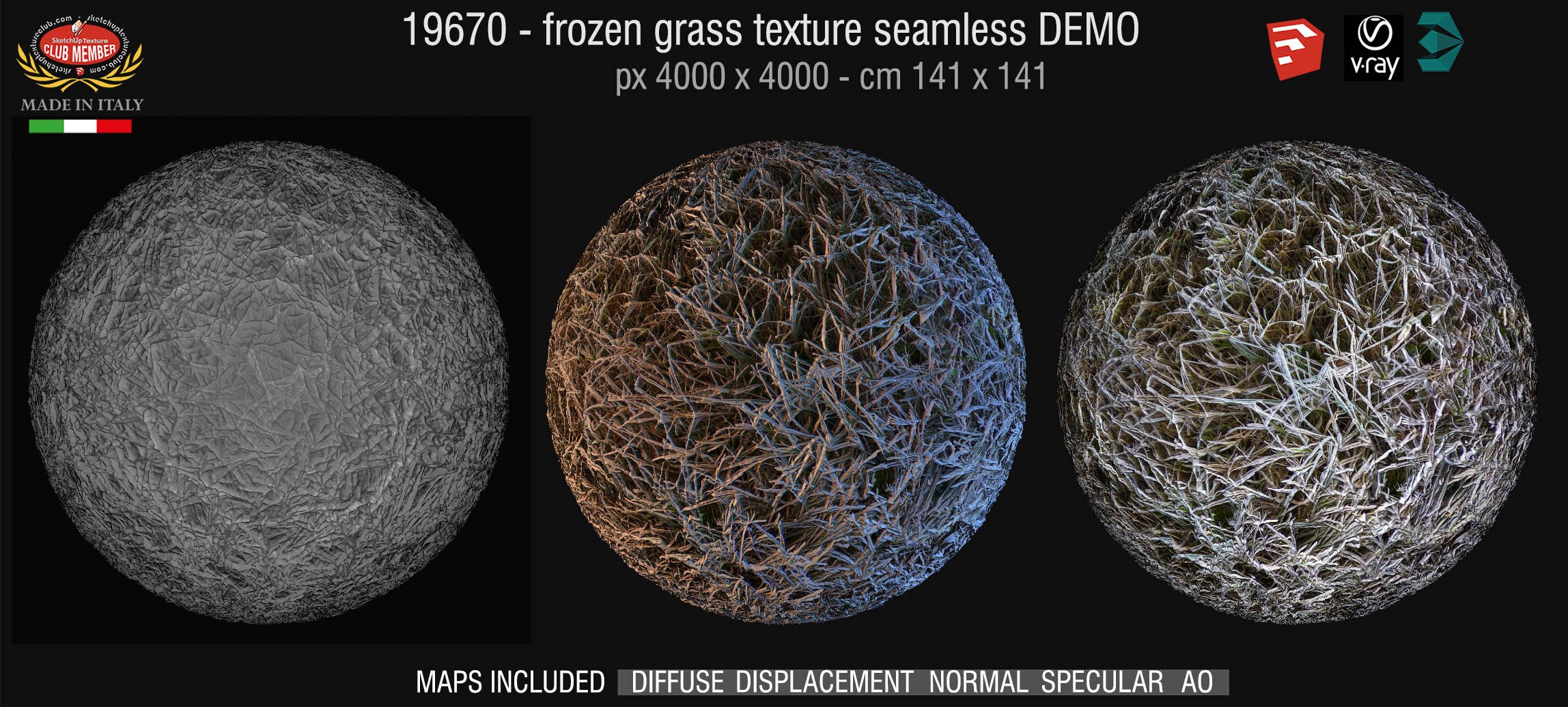 19670 HR Frozen grass texture + maps DEMO
