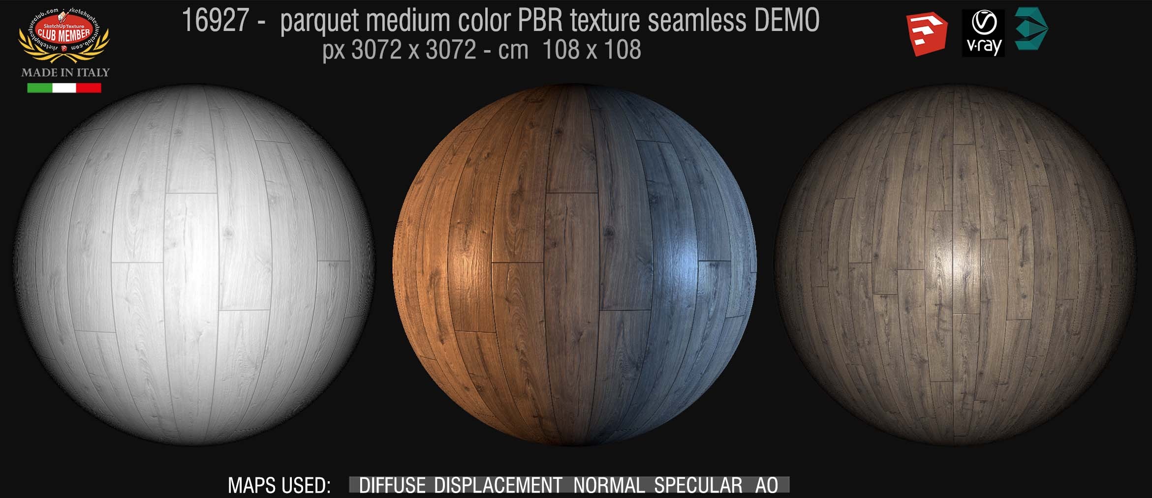 16927 parquet medium color PBR texture seamless DEMO