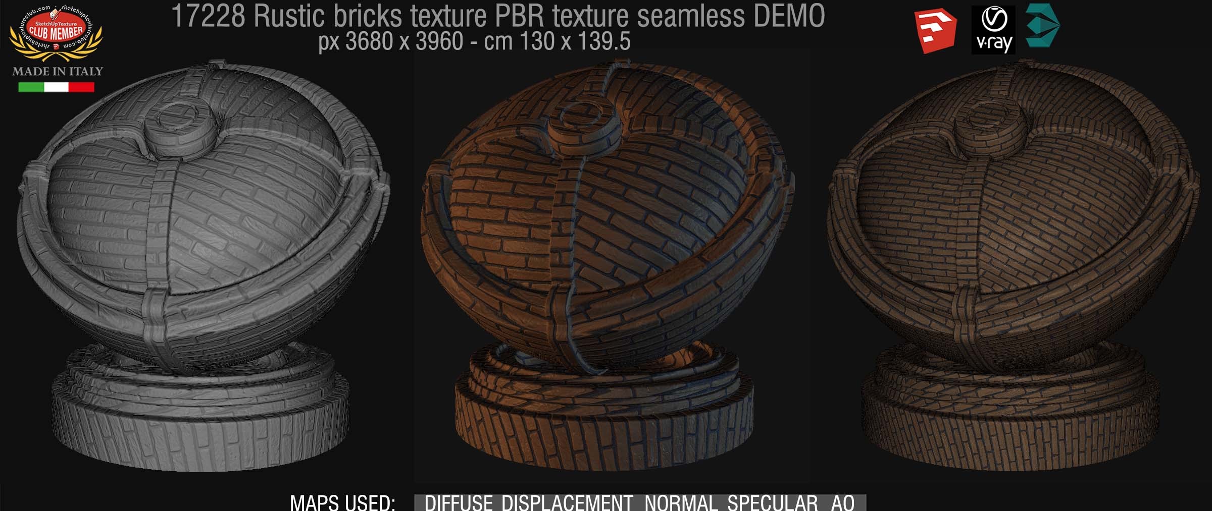 17228 rustic bricks PBR texture seamless DEMO