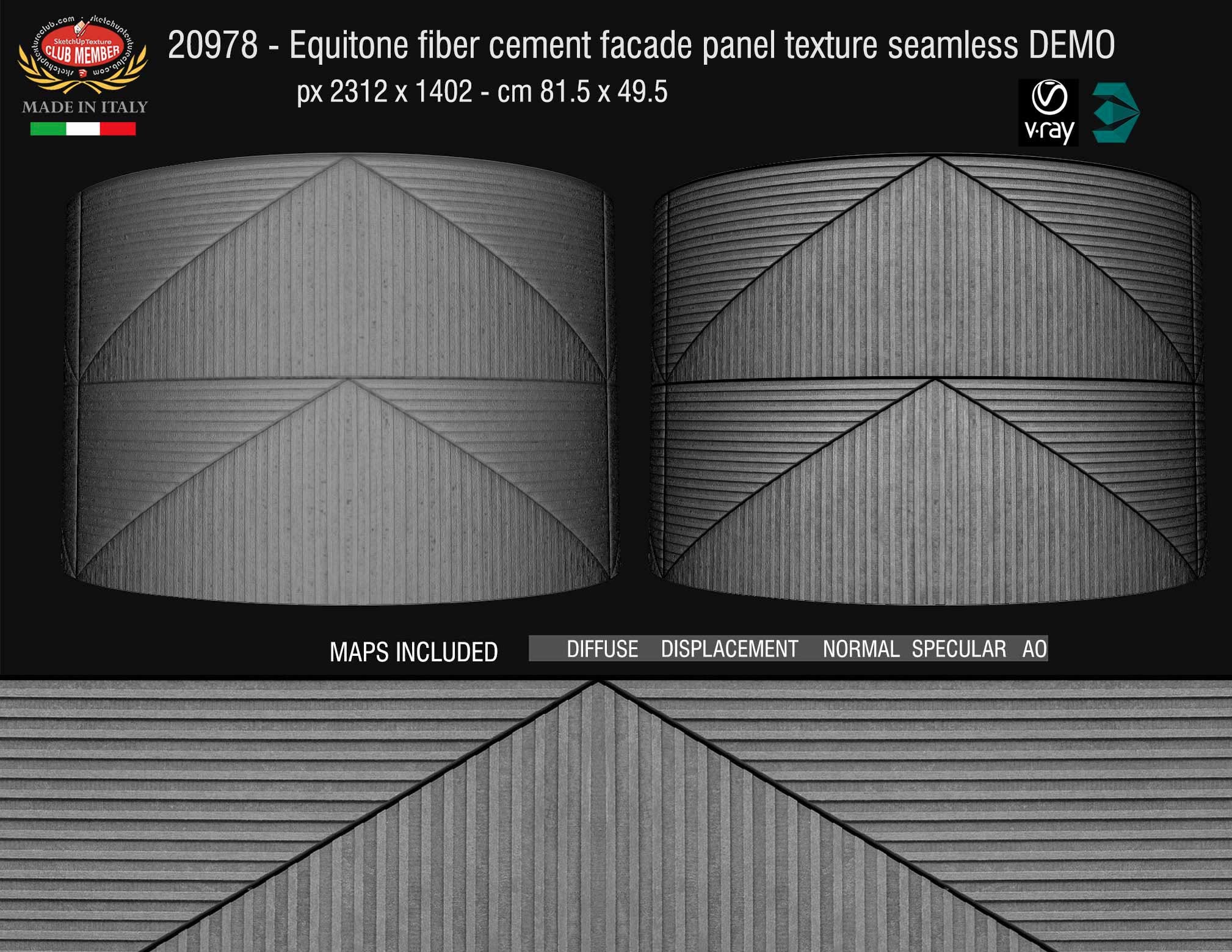 CLICK TO ENLARGE Equitone fiber cement facade panel texture + maps DEMO