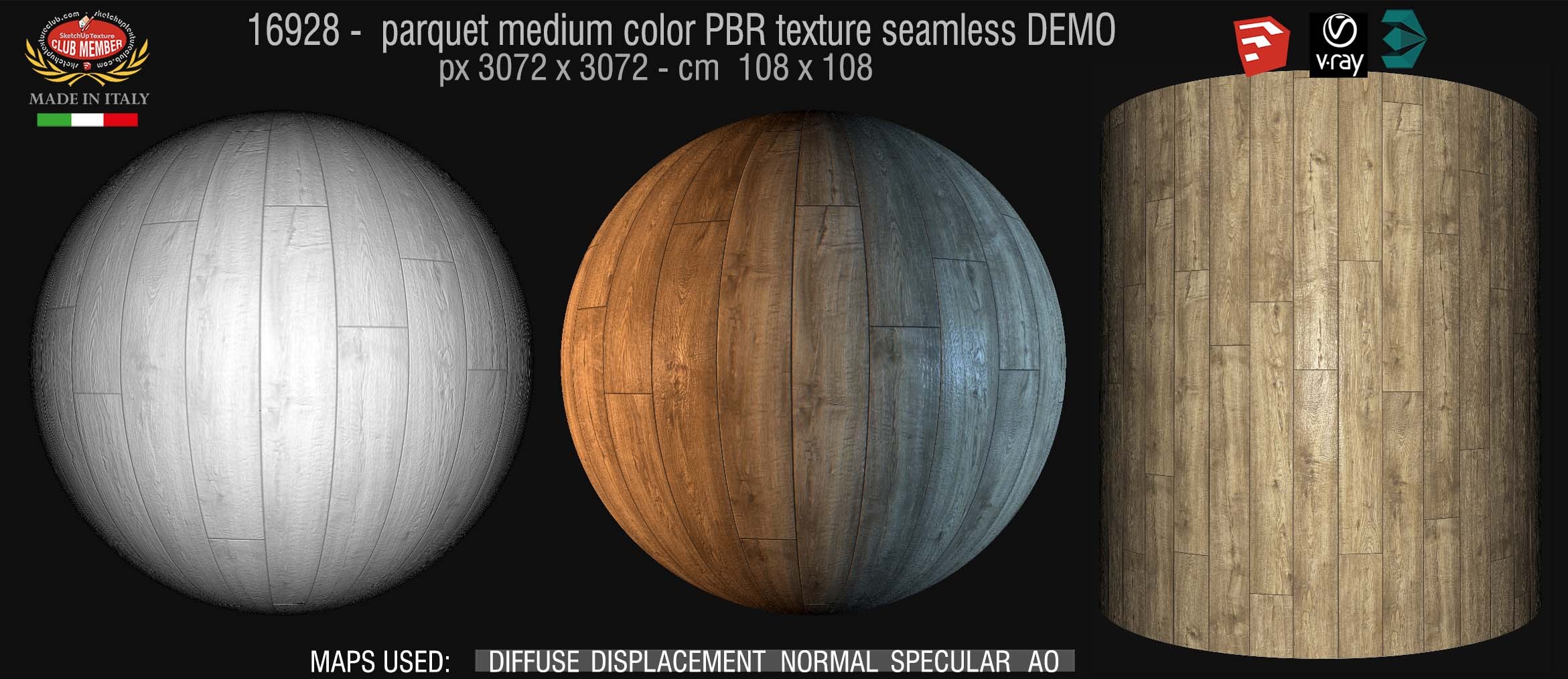 16928 parquet medium color PBR texture seamless DEMO