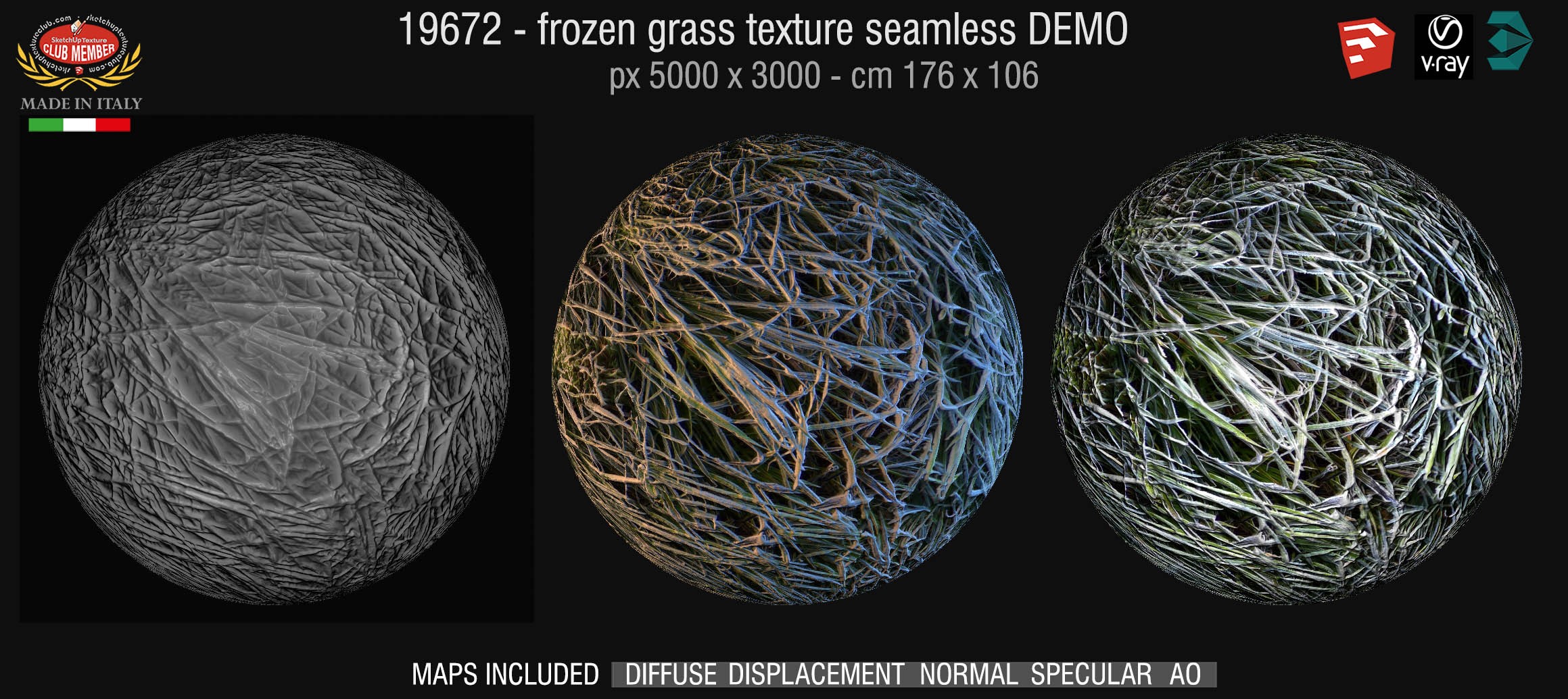 19672 Frozen grass texture + maps DEMO