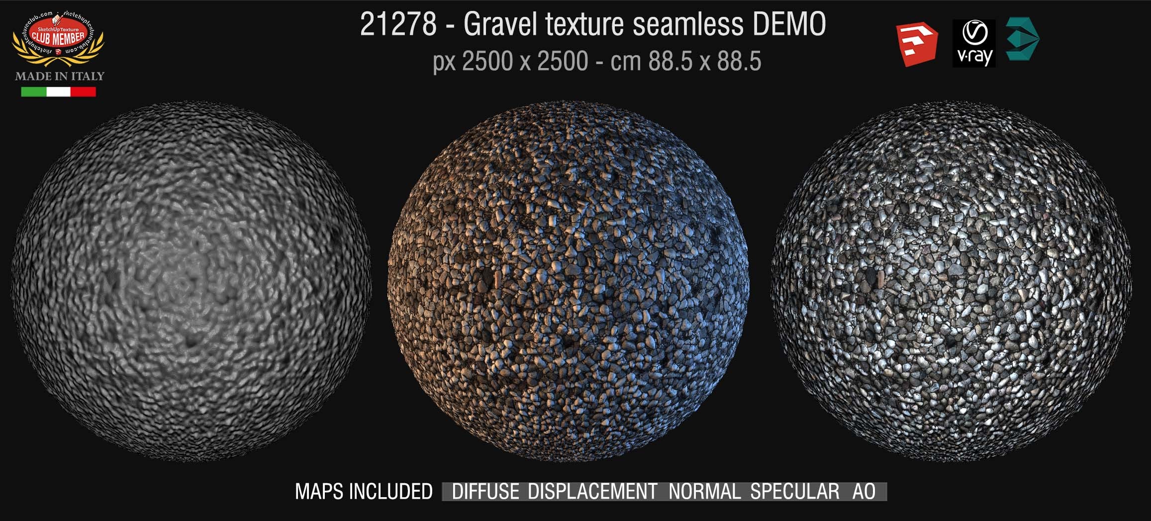 21278 CLICK TO ENLARGE Gravel texture seamless + maps DEMO