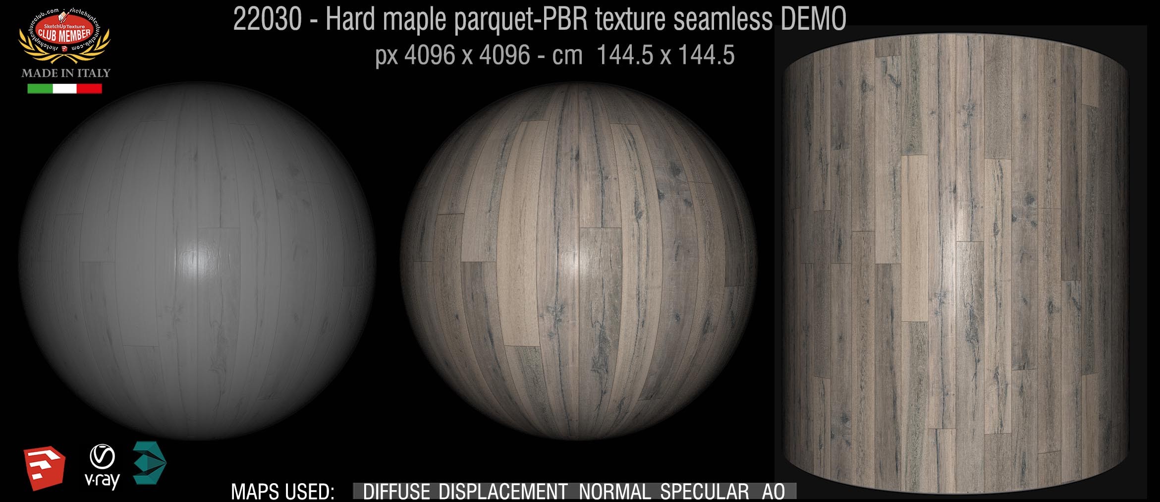 22030 Hard maple parquet-PBR texture seamless DEMO
