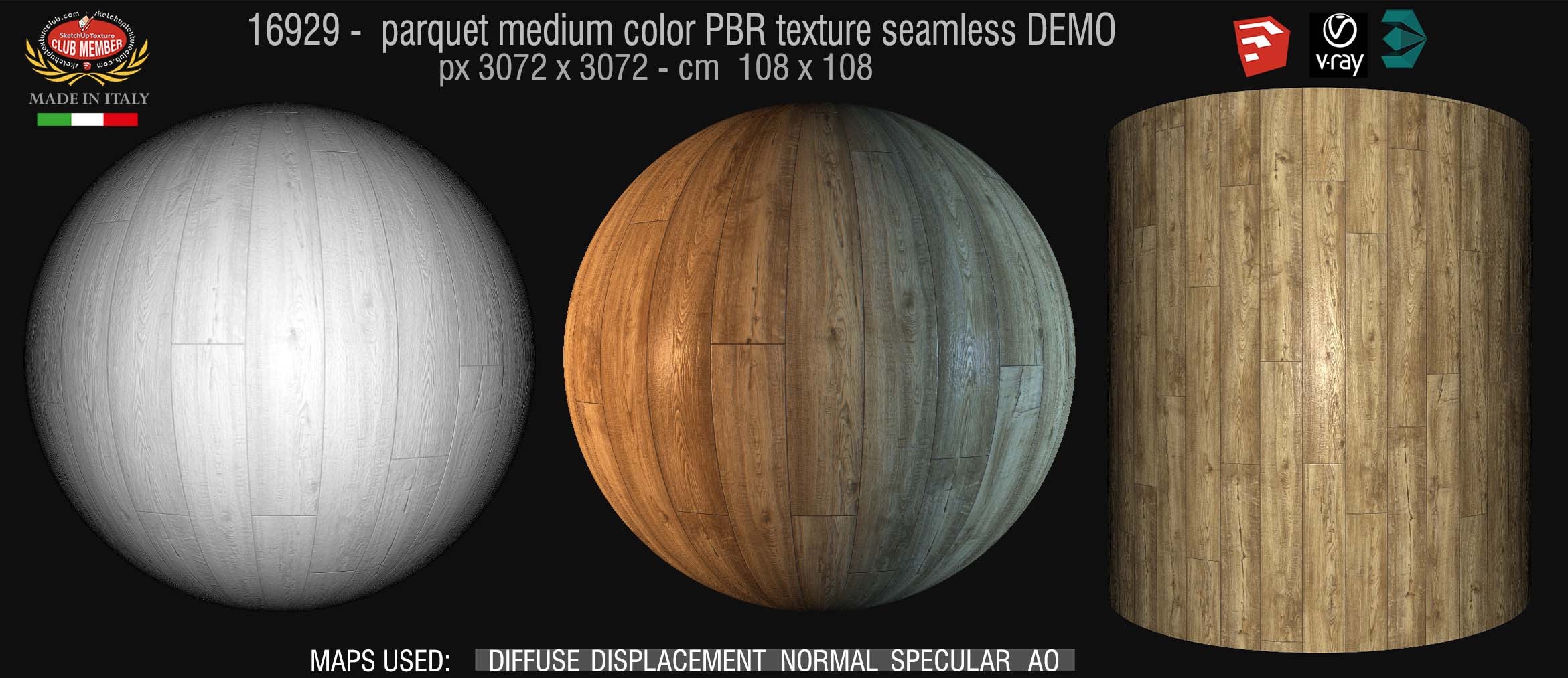 16929 parquet medium color PBR texture seamless DEMO