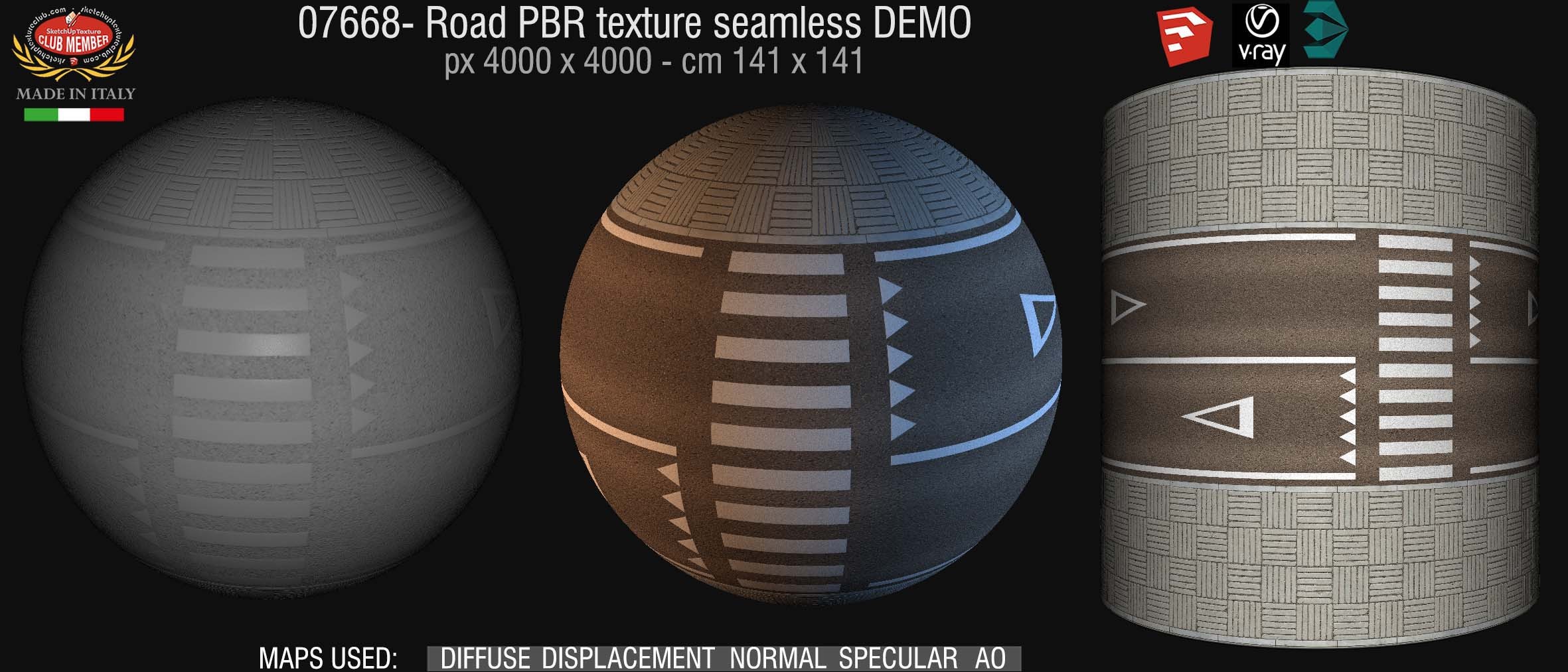 07668 Road PBR texture seamless DEMO