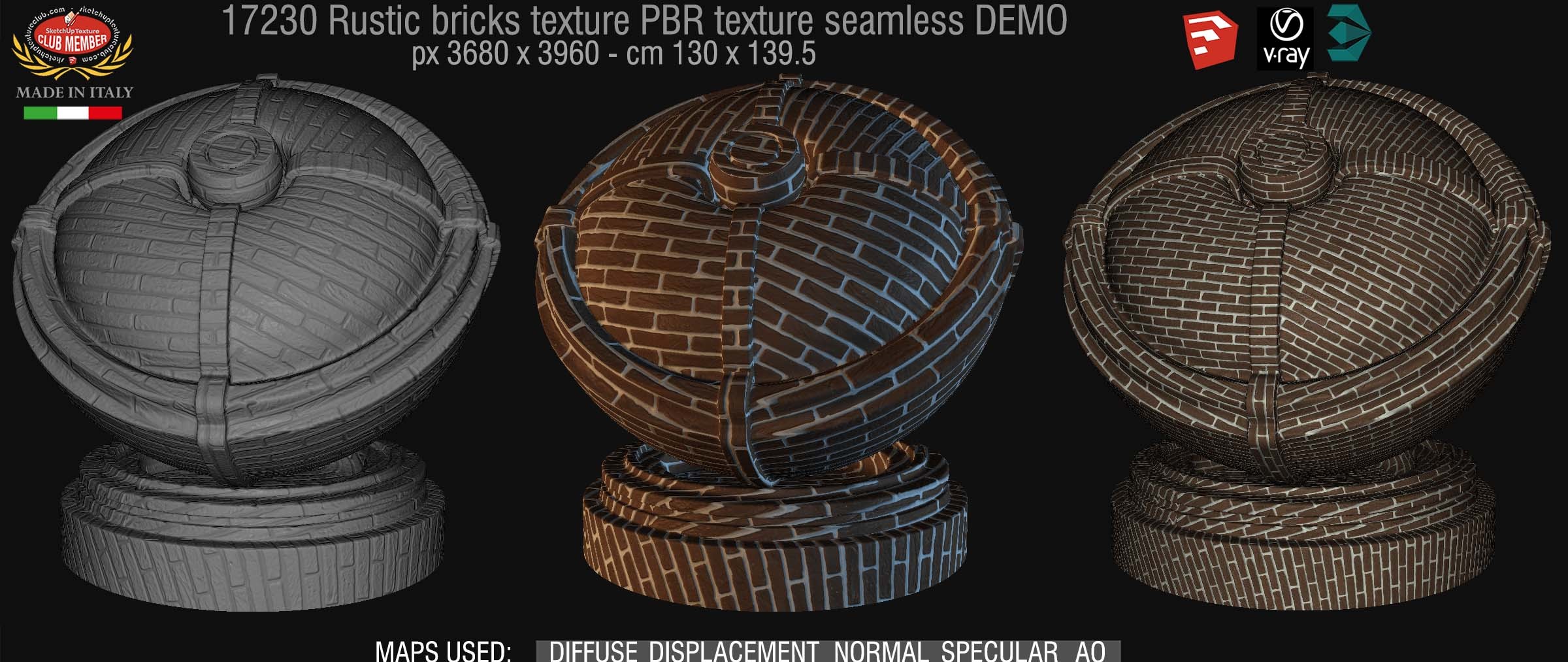 17230 rustic bricks PBR texture seamless DEMO