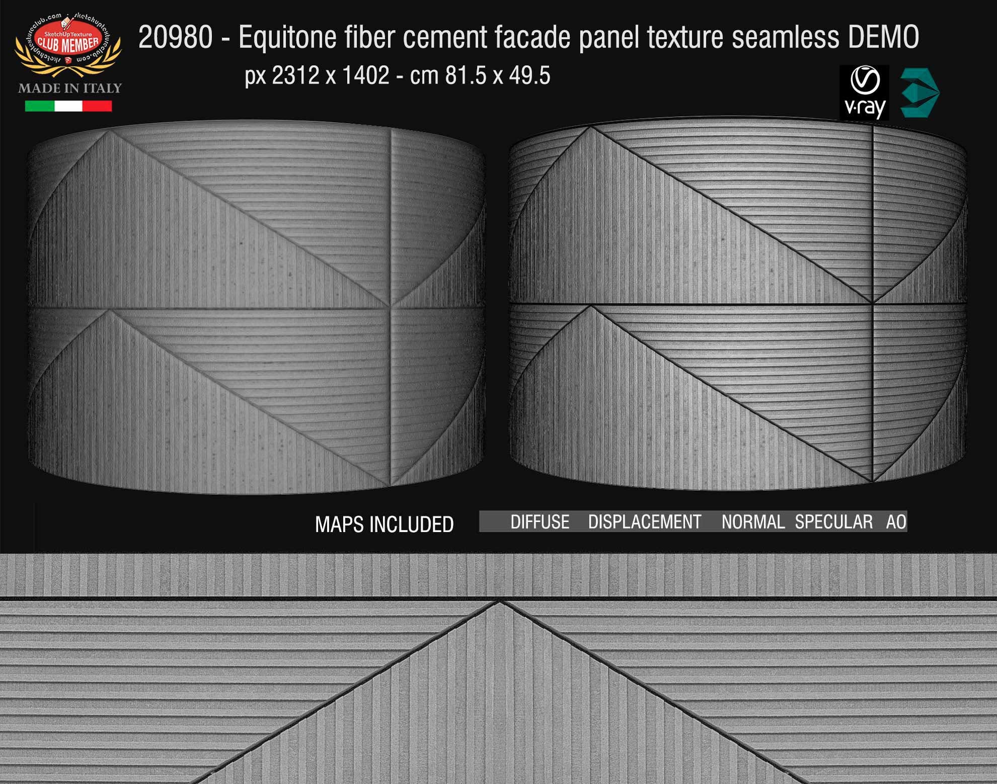 20980 Equitone fiber cement facade panel texture + maps DEMO