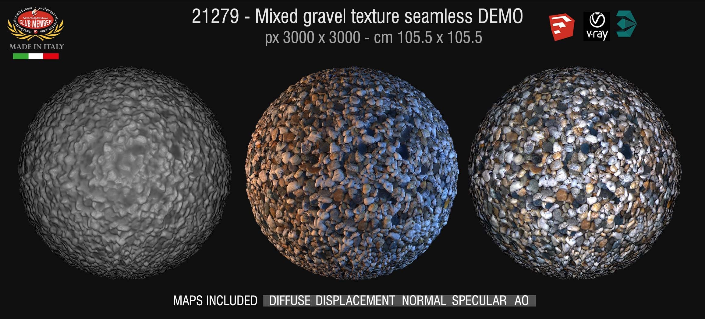 21279 CLICK TO ENLARGE Mixed gravel texture + maps DEMO
