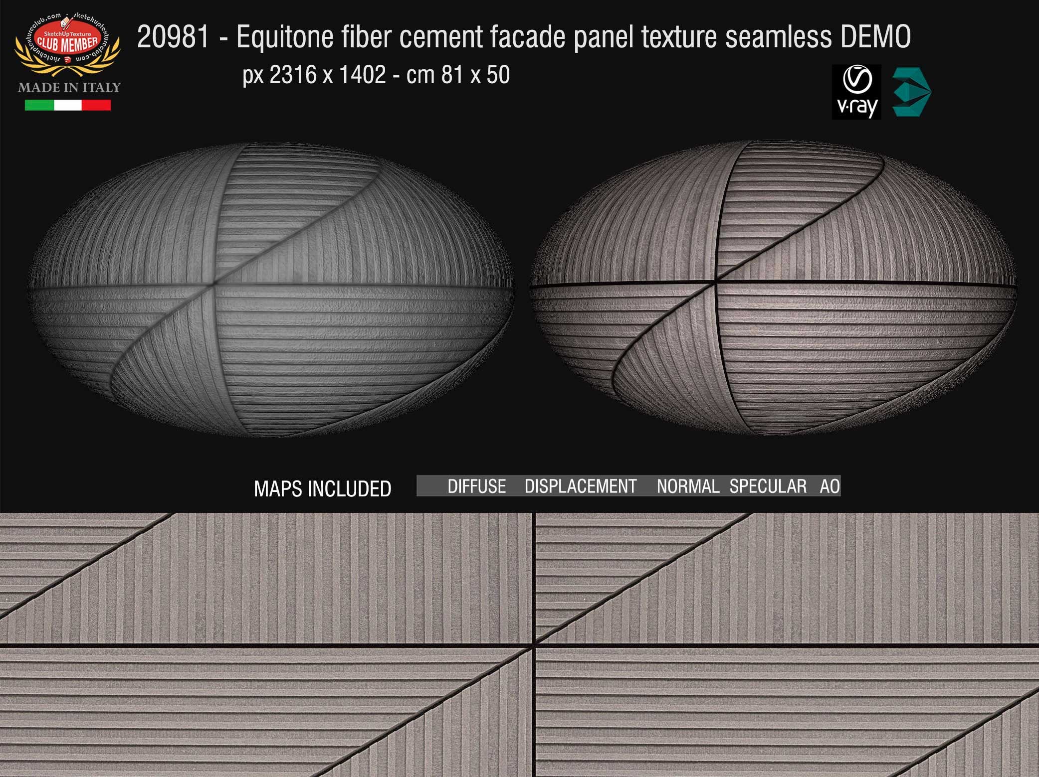 20981 Equitone fiber cement facade panel texture + maps DEMO