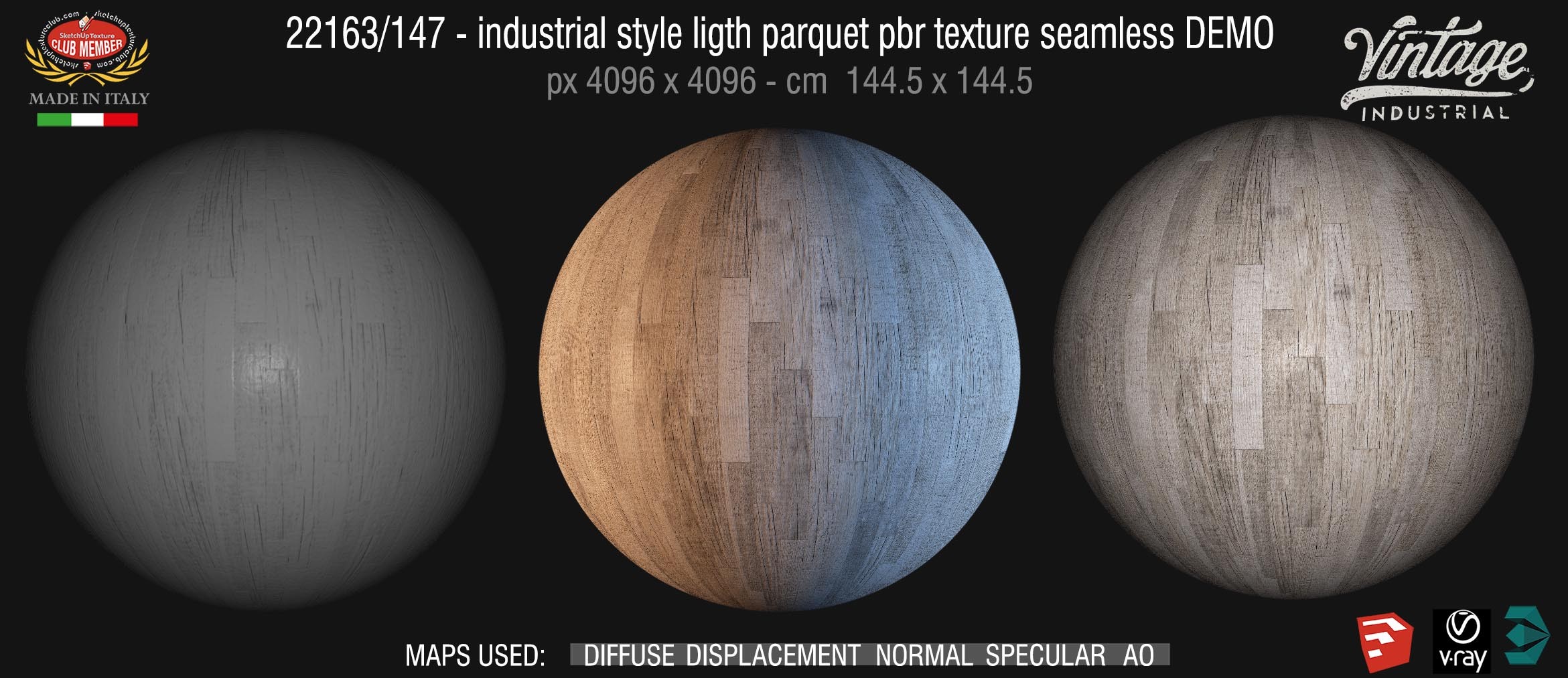 22163/147 147_Industrial style light parquet pbr texture seamless DEMO