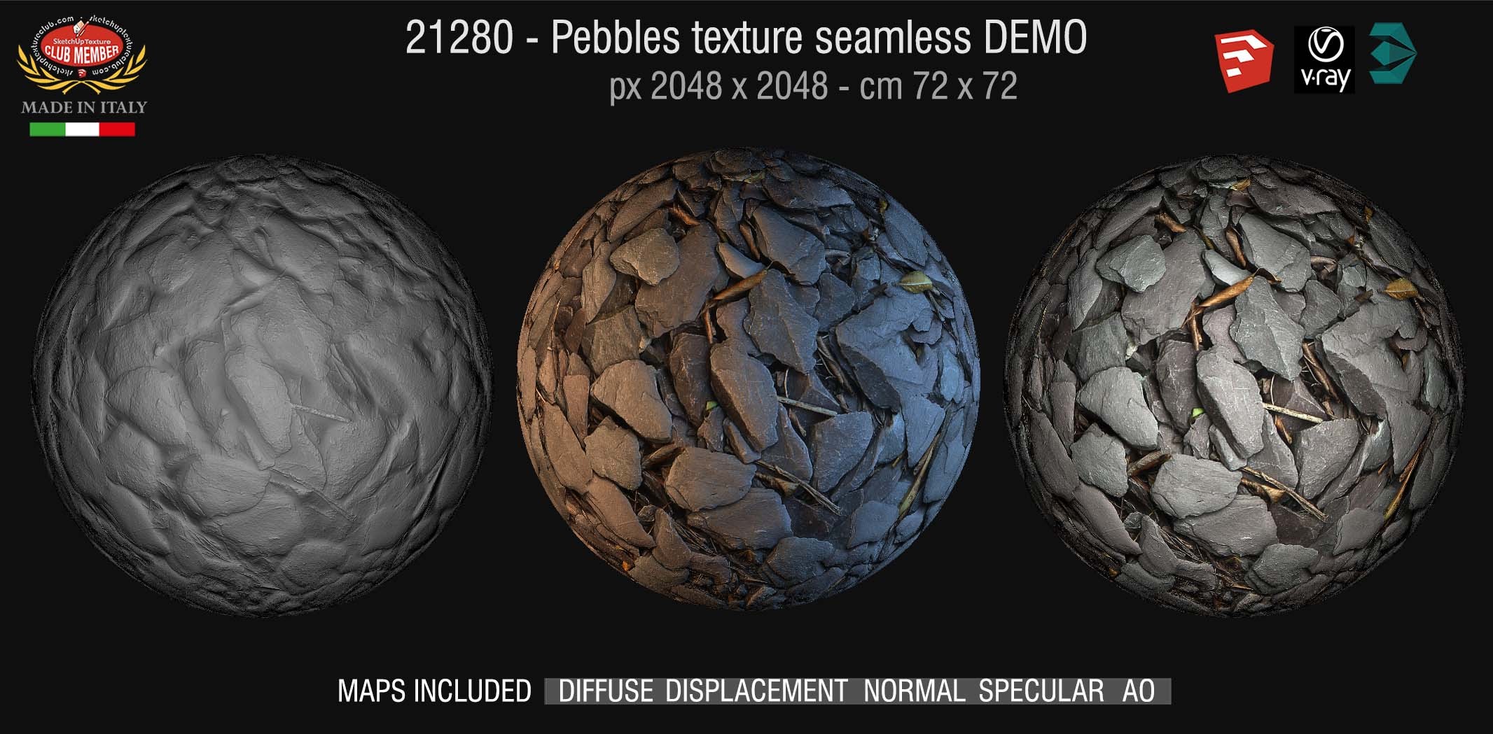 21280 CLICK TO ENLAGE Pebbles texture semaless + maps DEMO