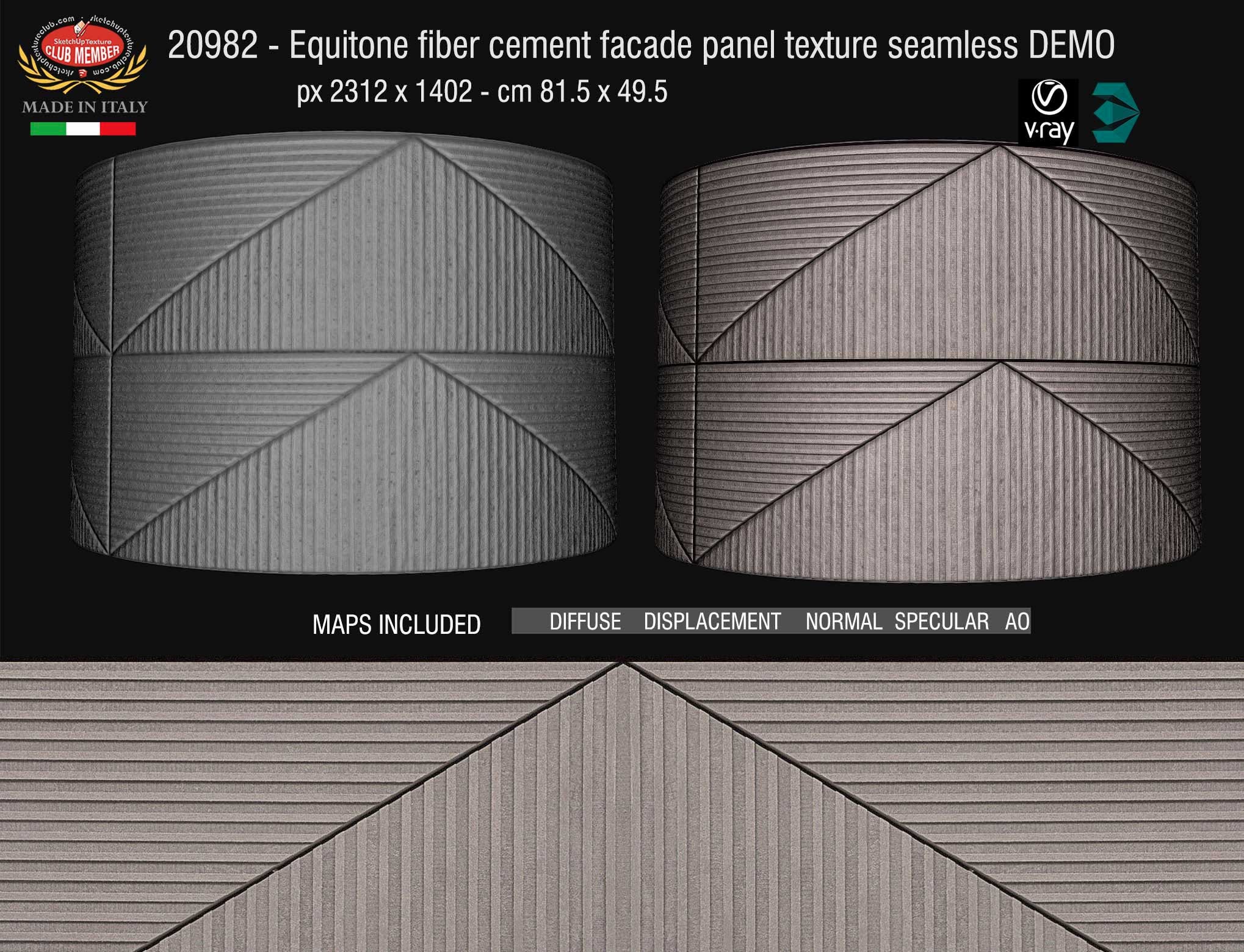 20982 Equitone fiber cement facade panel texture + maps DEMO