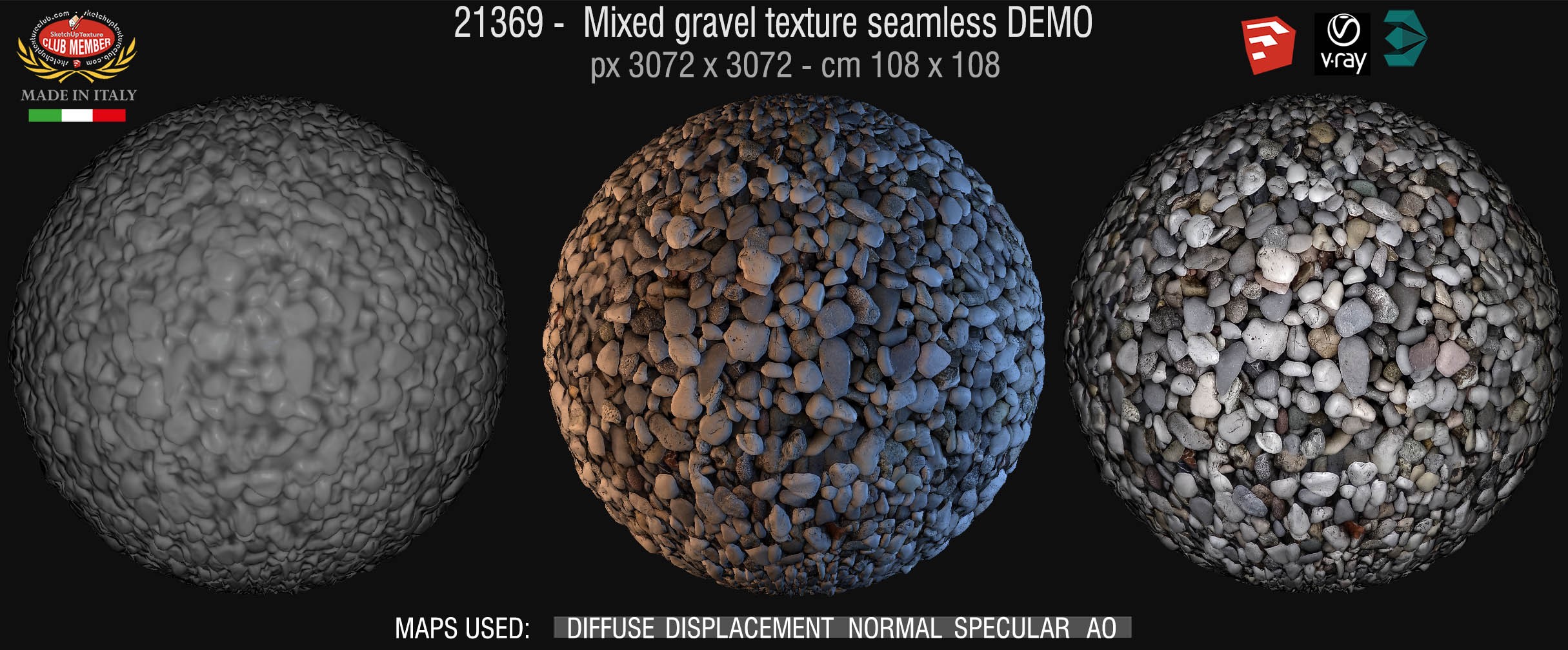21369 mixed gravel texture seamless + maps