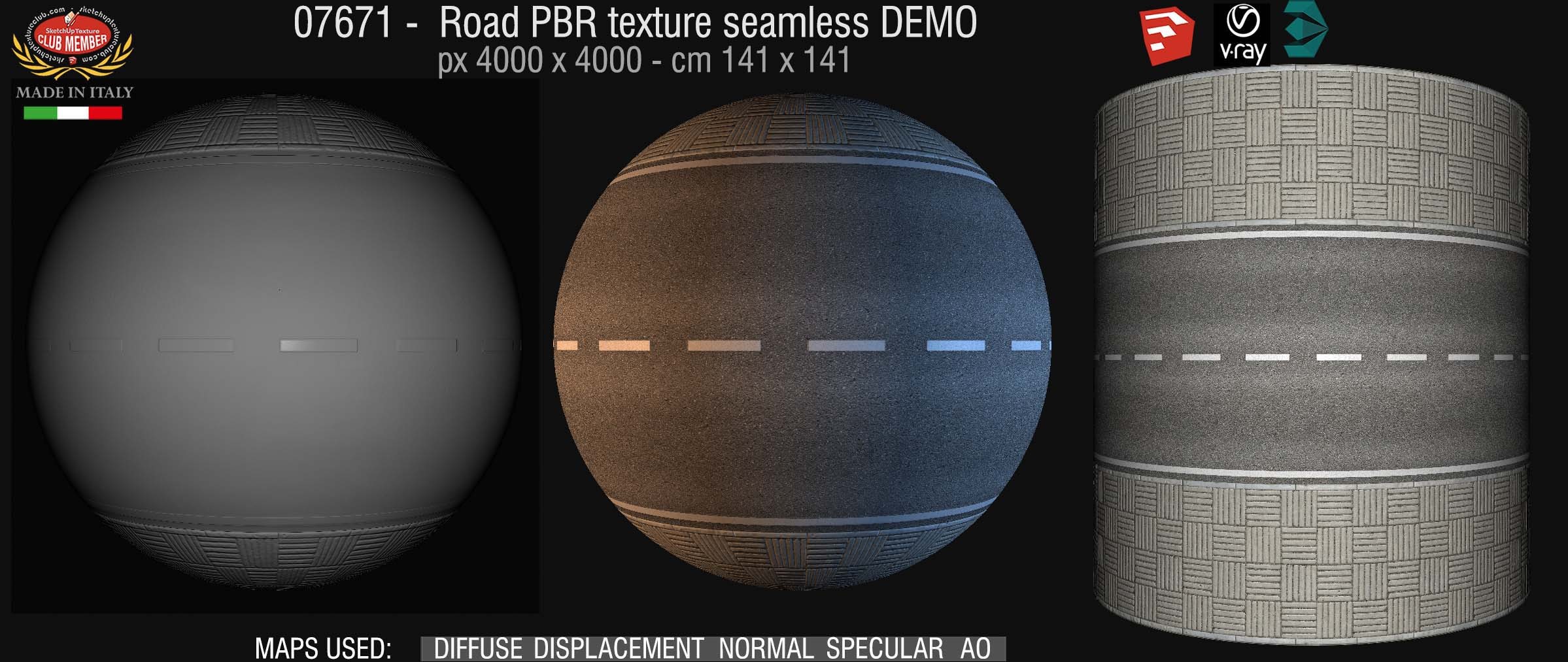 07671 Road PBR texture seamless DEMO