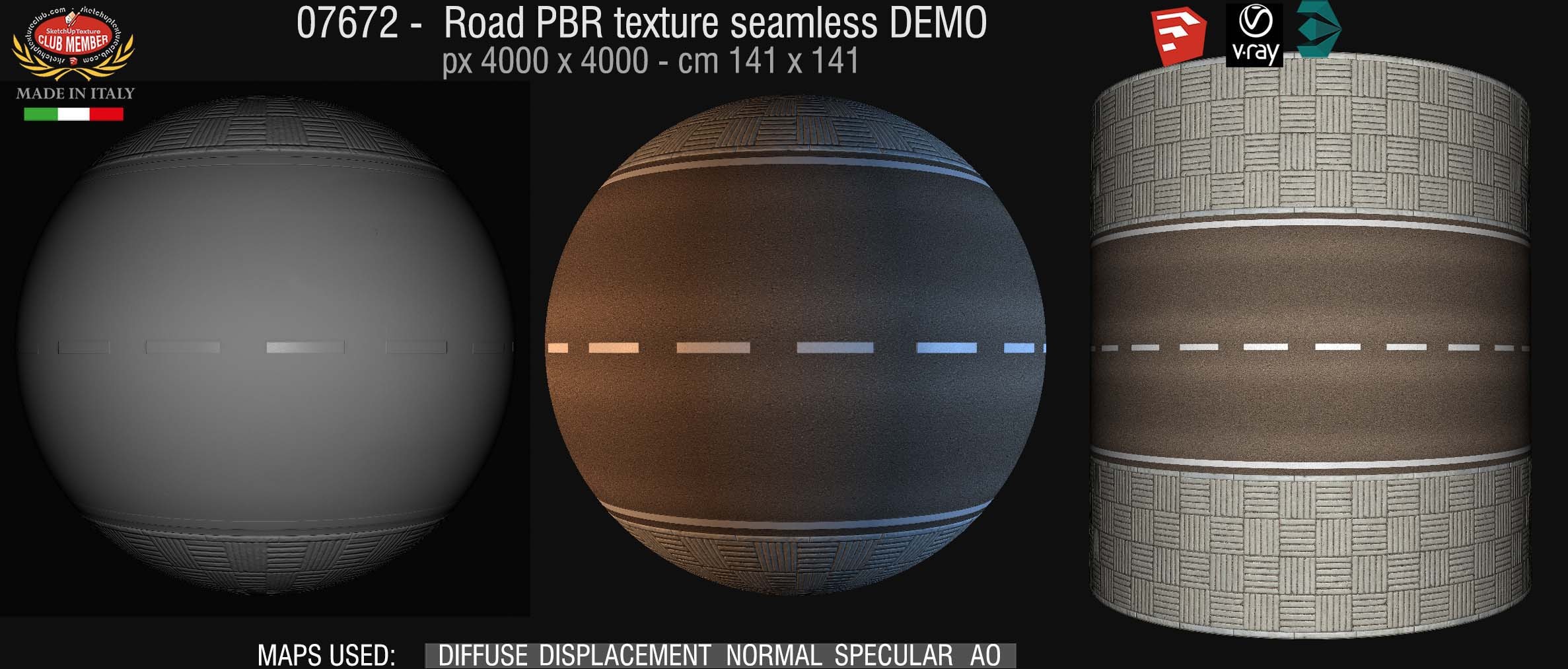07672 Road PBR texture seamless DEMO