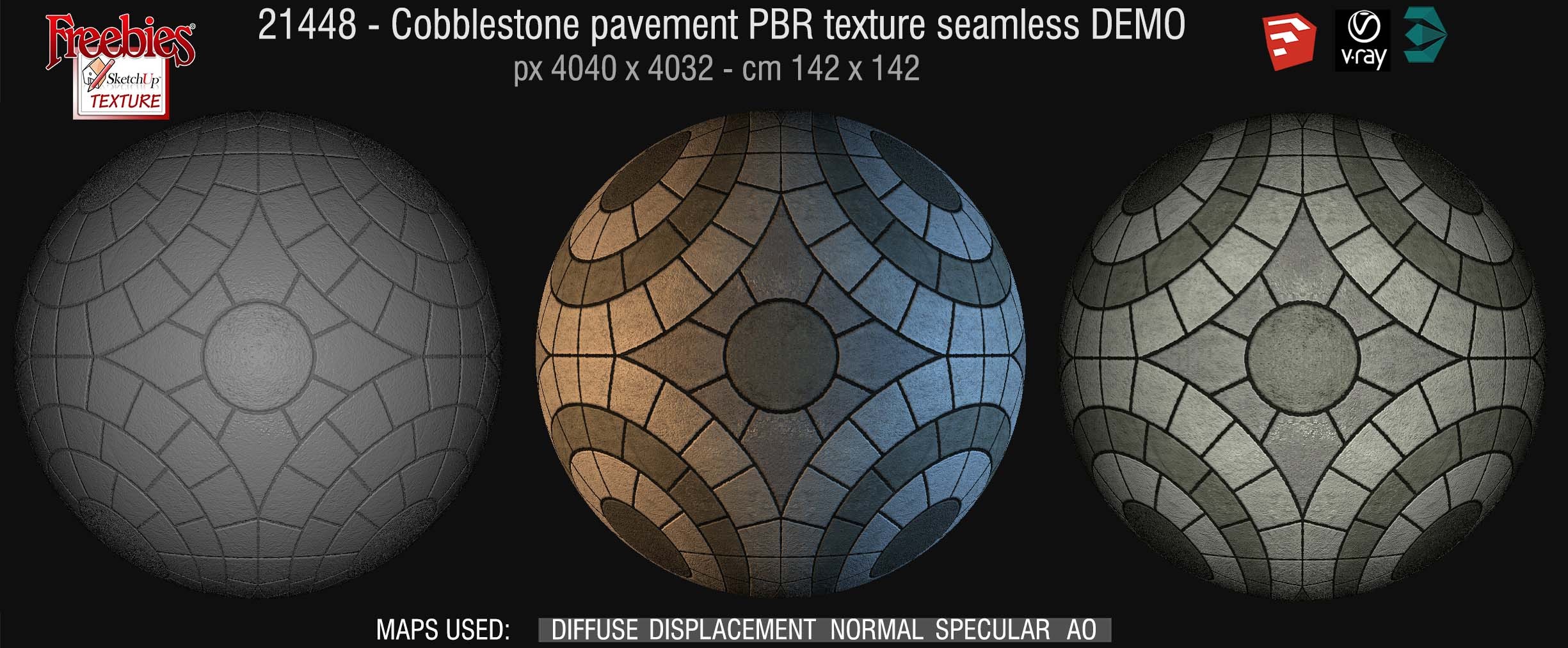 21448 cobblestone pavement PBR texture seamless DEMO