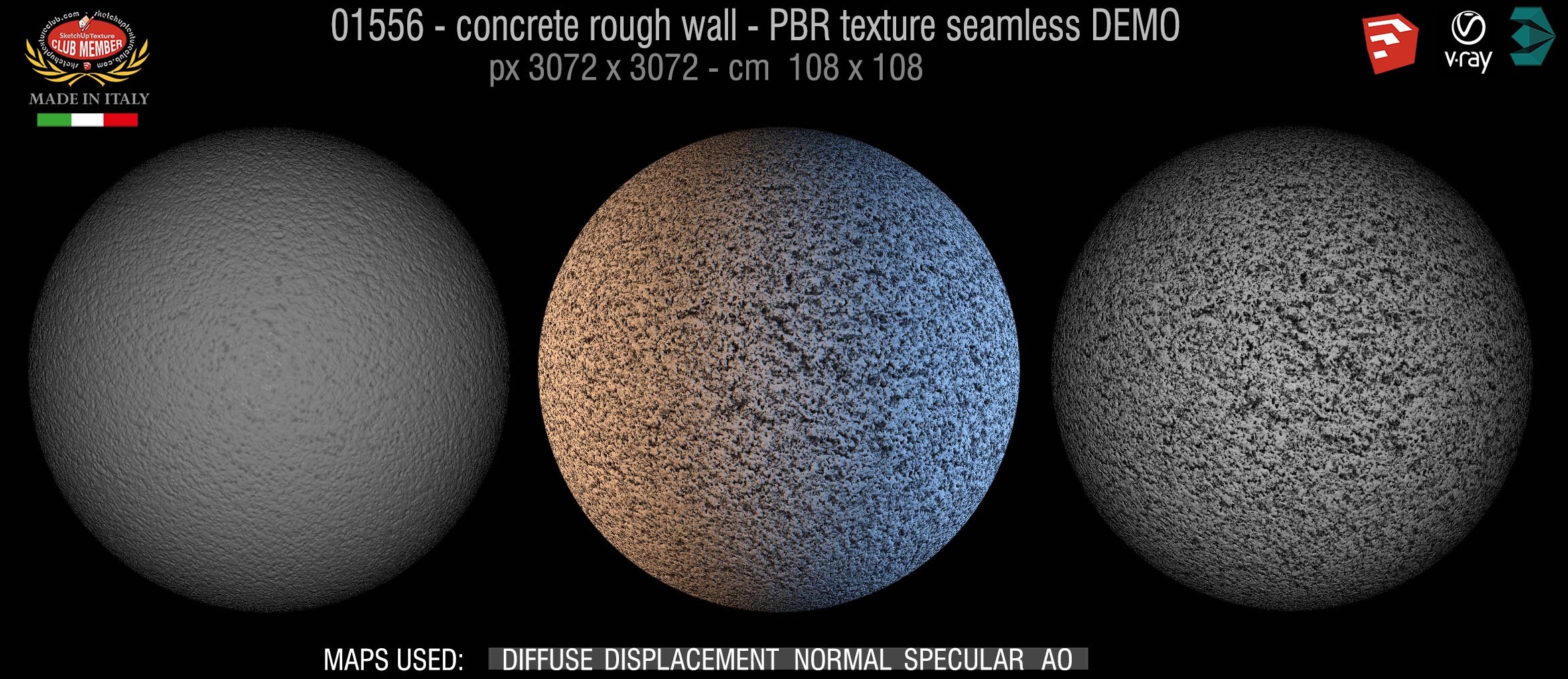 01556 concrete rough wall PBR texture seamless DEMO