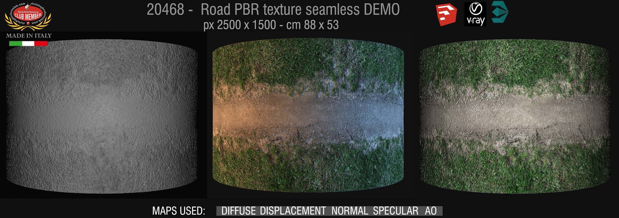 20468  Dirt road PBR texture seamless DEMO