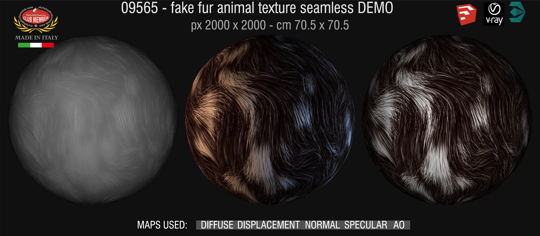 09565 HR fake fur animal texture + maps DEMO