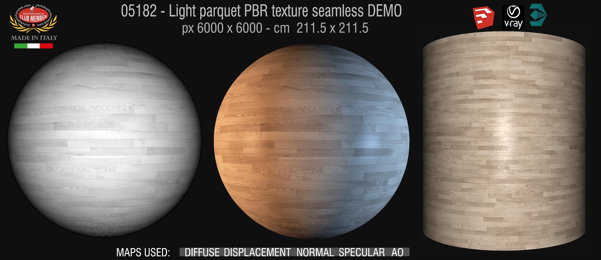 05182 Light parquet PBR texture seamless DEMO