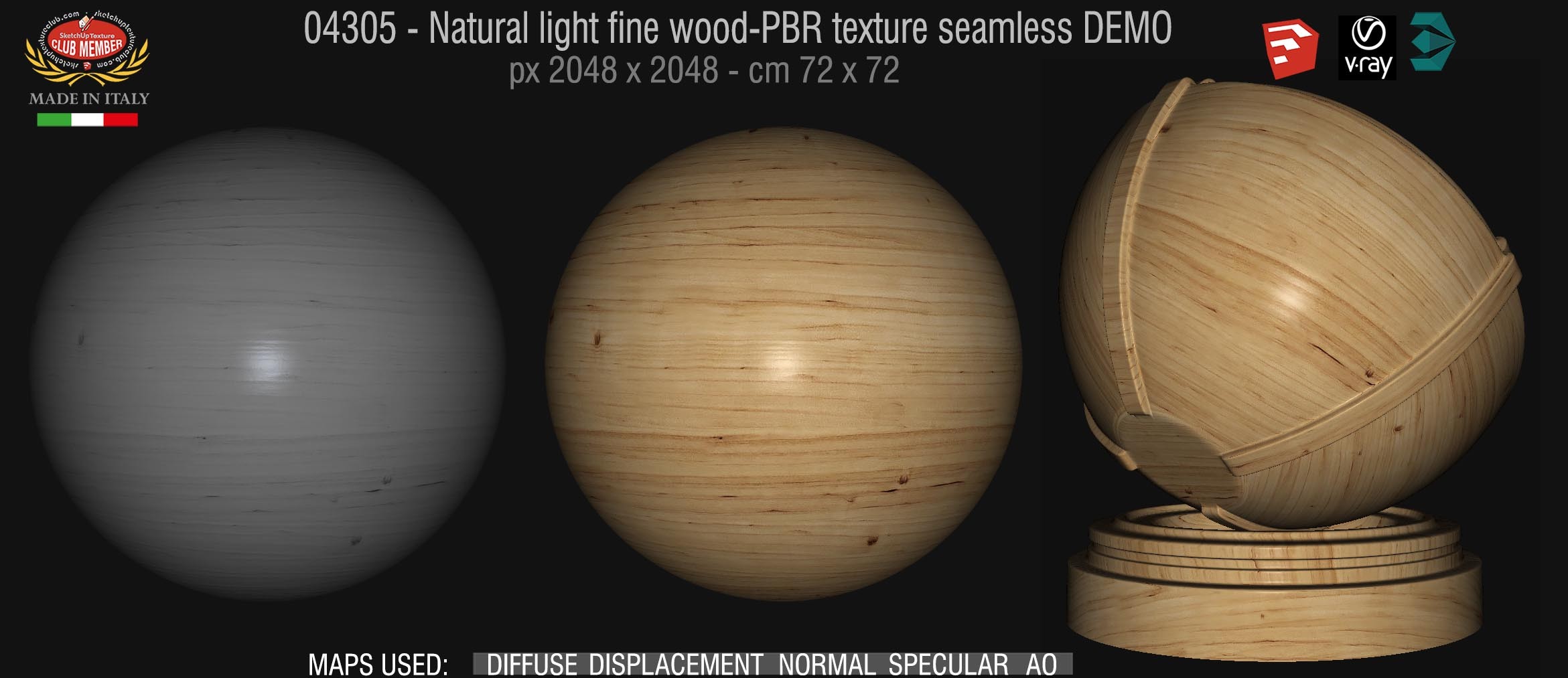 04305 Natural light fine wood-PBR texture seamless DEMO