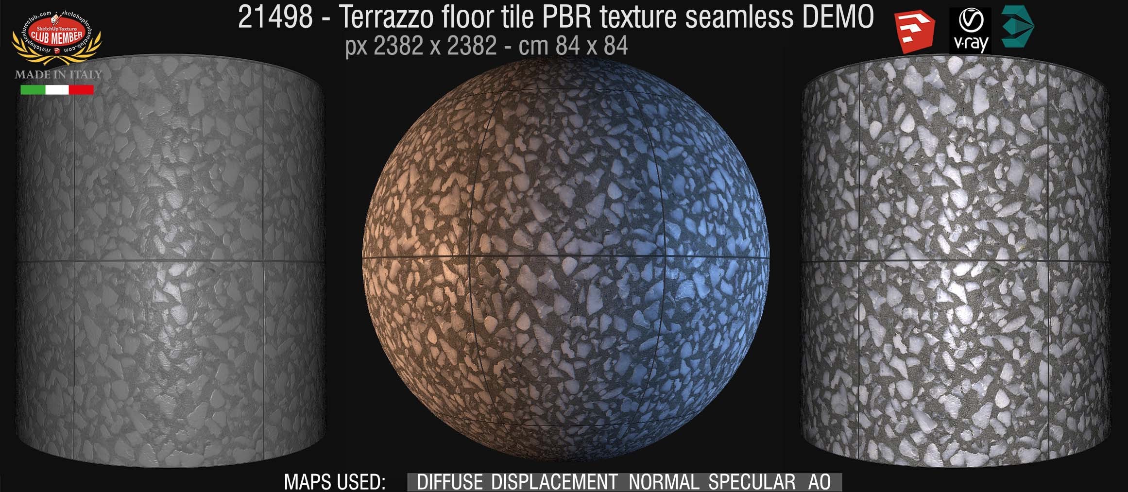 21498 terrazzo floor tile PBR texture seamless DEMO