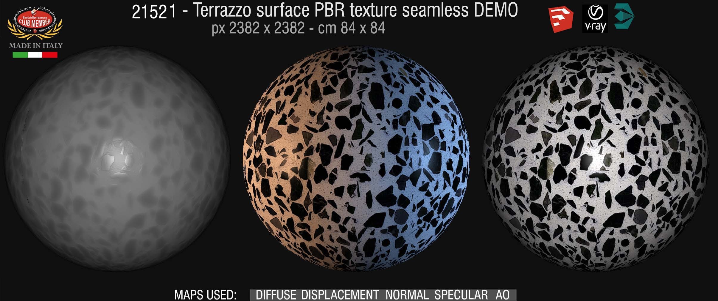 21521 Terrazzo surface PBR texture seamless DEMO