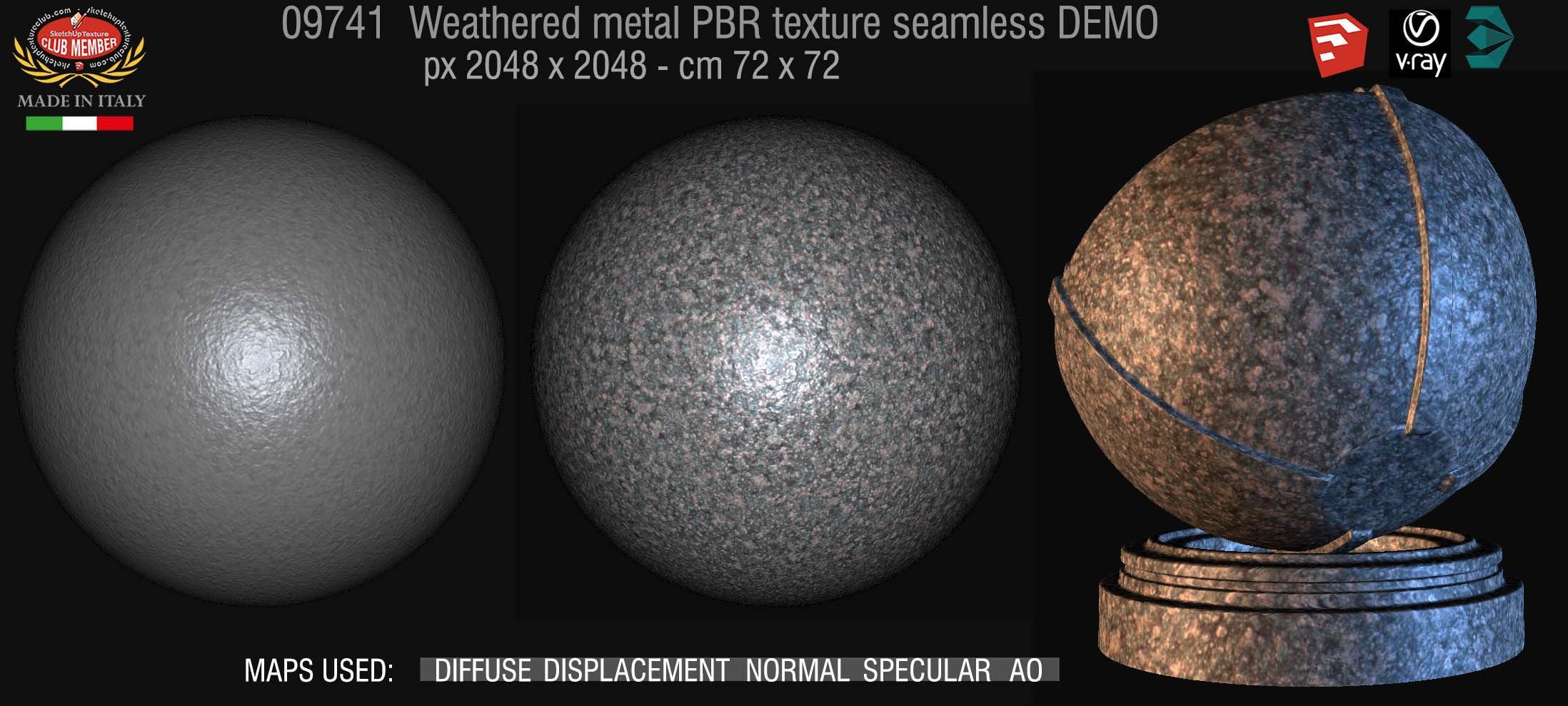 09741 Weathered metal PBR texture seamless DEMO