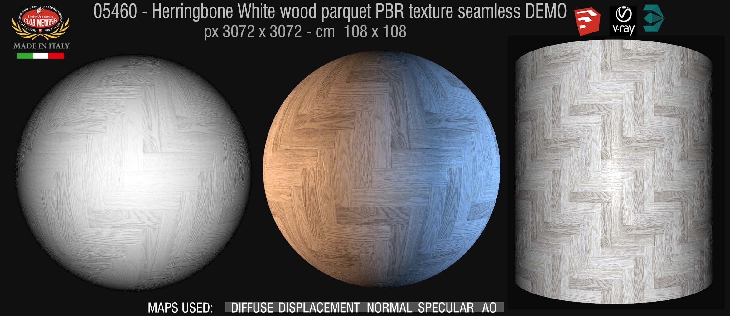 05460 white herringbone parquet PBR texture seamless DEMO