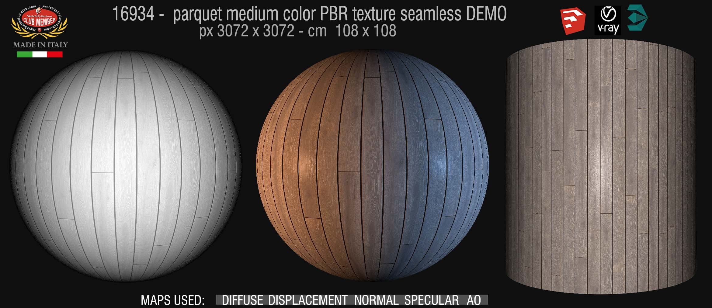 16934 parquet medium color PBR texture seamless DEMO