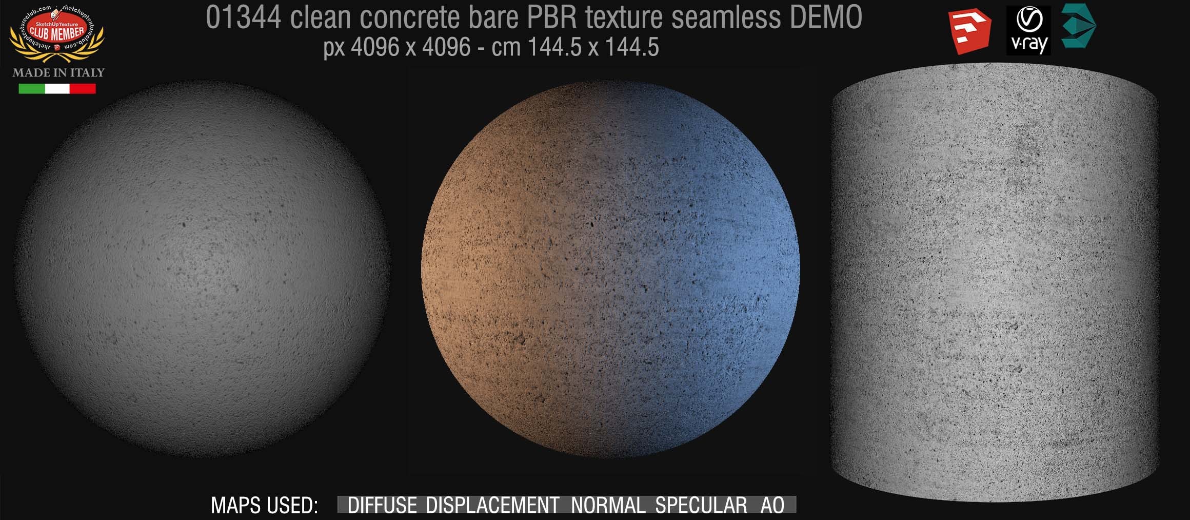 01344 concrete bare clean PBR texture seamless DEMO
