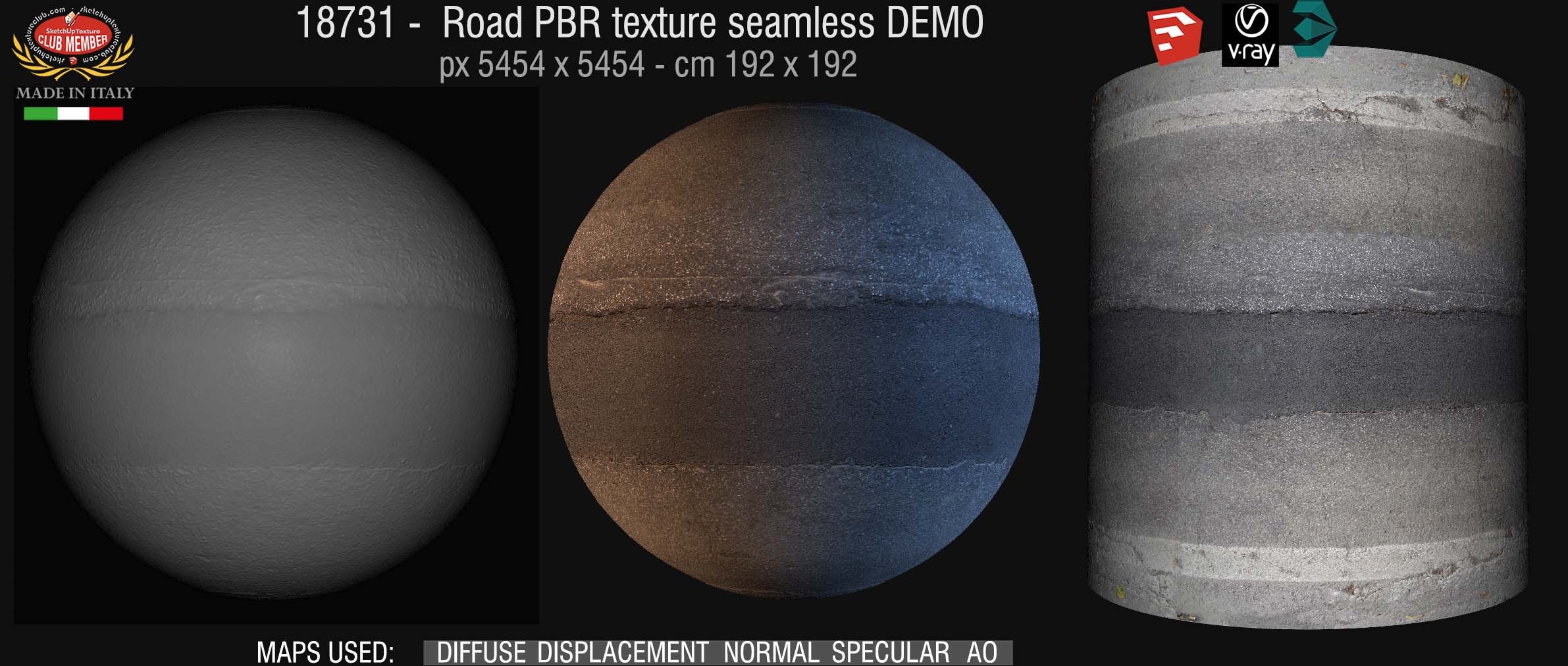 18731 Damaged road PBR texture seamless DEMO