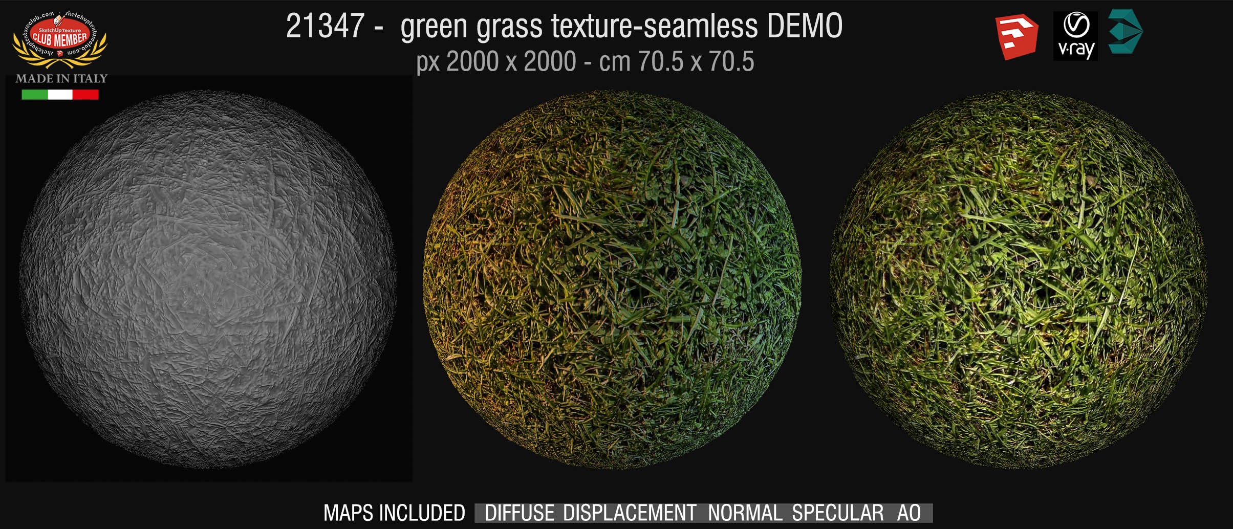21347 HR Green grass texture + maps DEMO
