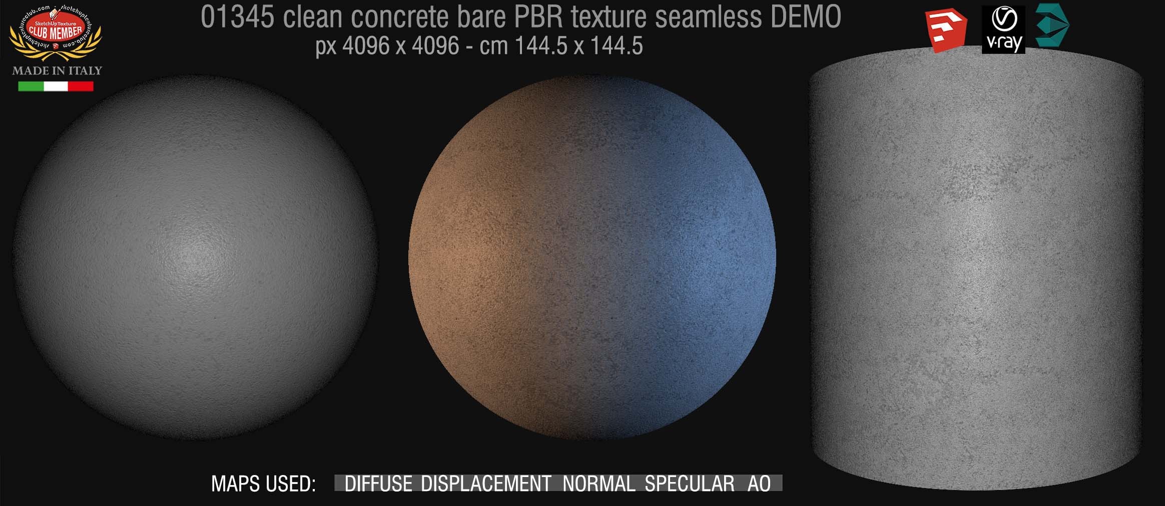 01345 concrete bare clean PBR texture seamless DEMO