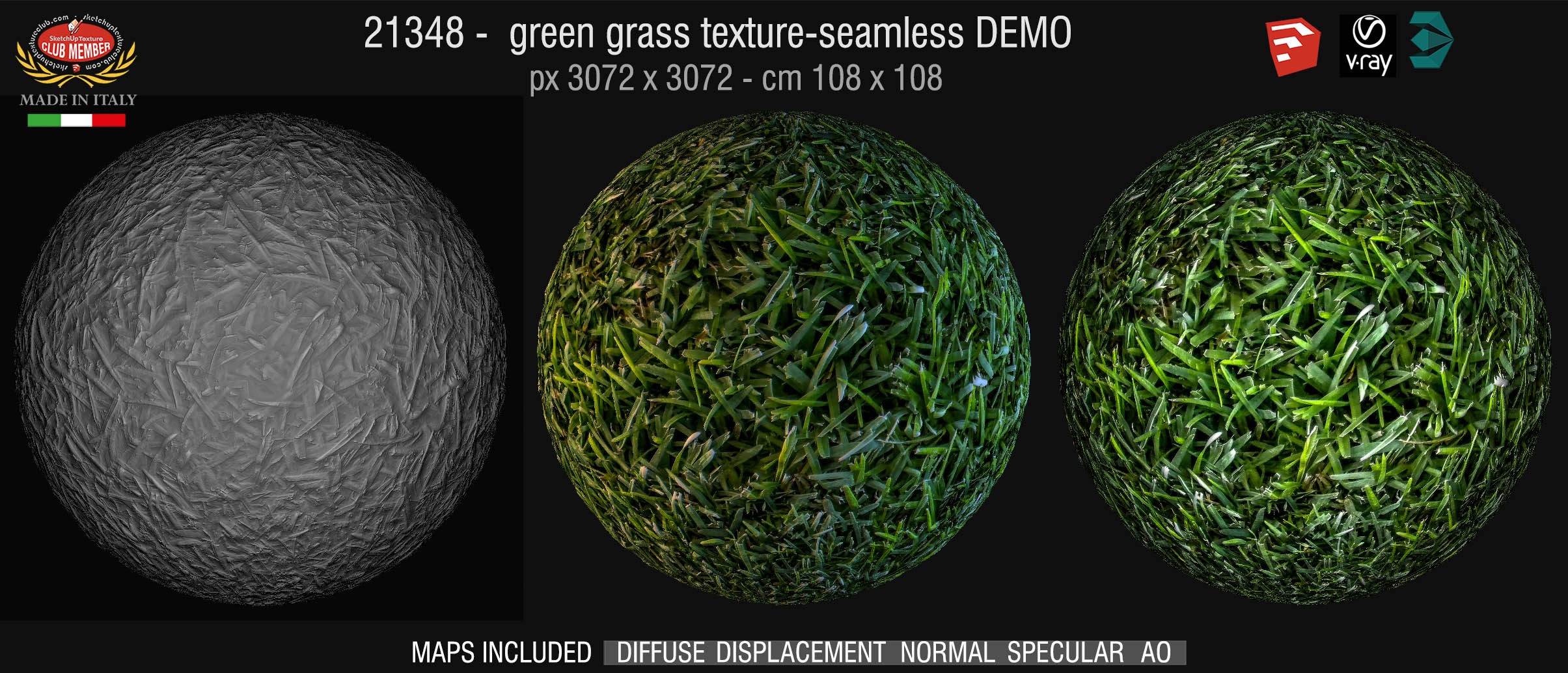 21348 HR green grass texture seamless + maps DEMO
