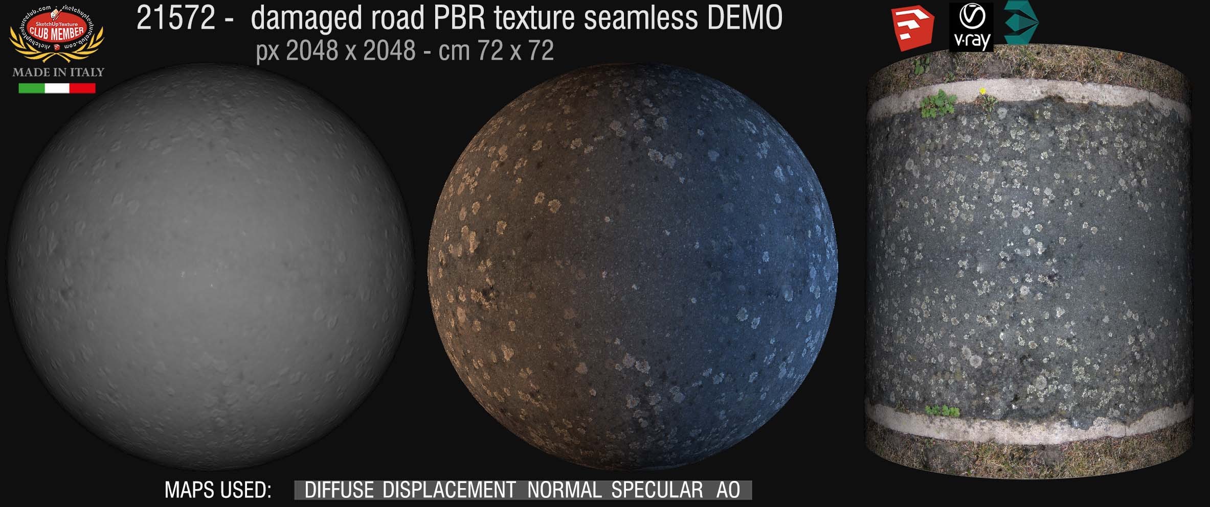 21572 damaged road PBR texture seamless DEMO