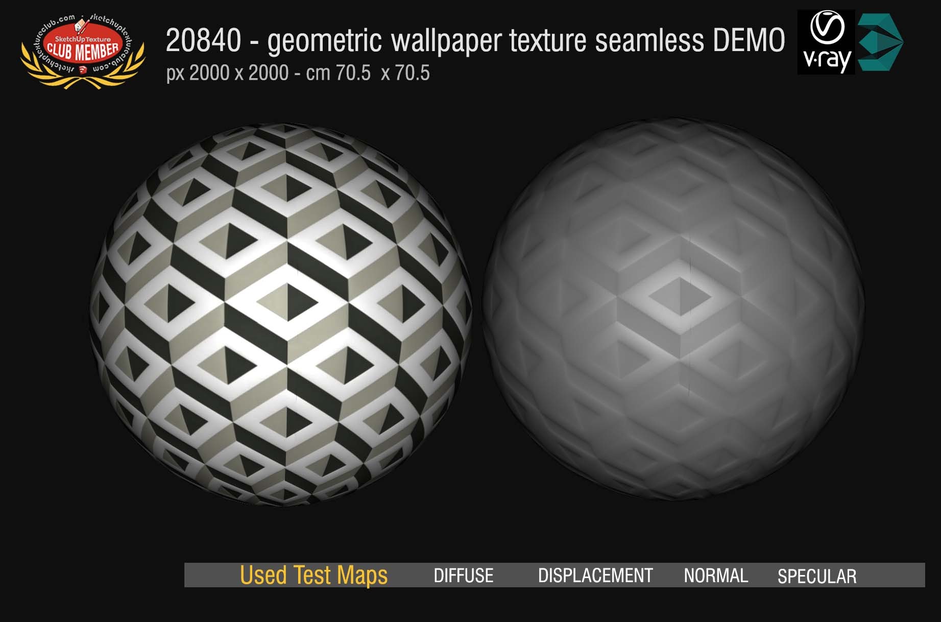20840 Geometric wallpaper texture seamless and Maps DEMO