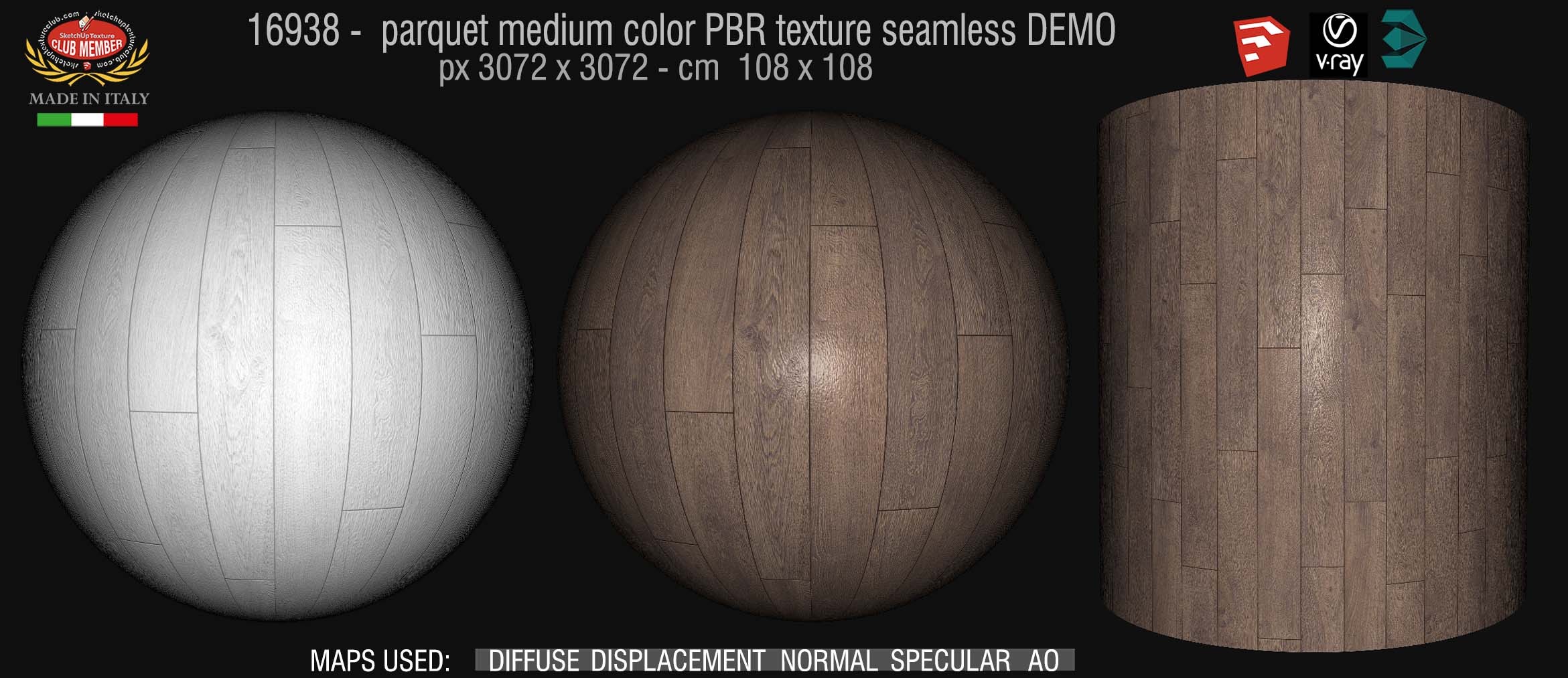 16938 parquet medium color PBR texture seamless DEMO