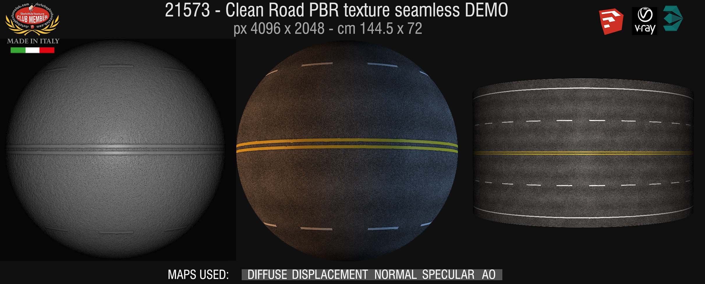 21573 Clean road PBR texture seamless DEMO