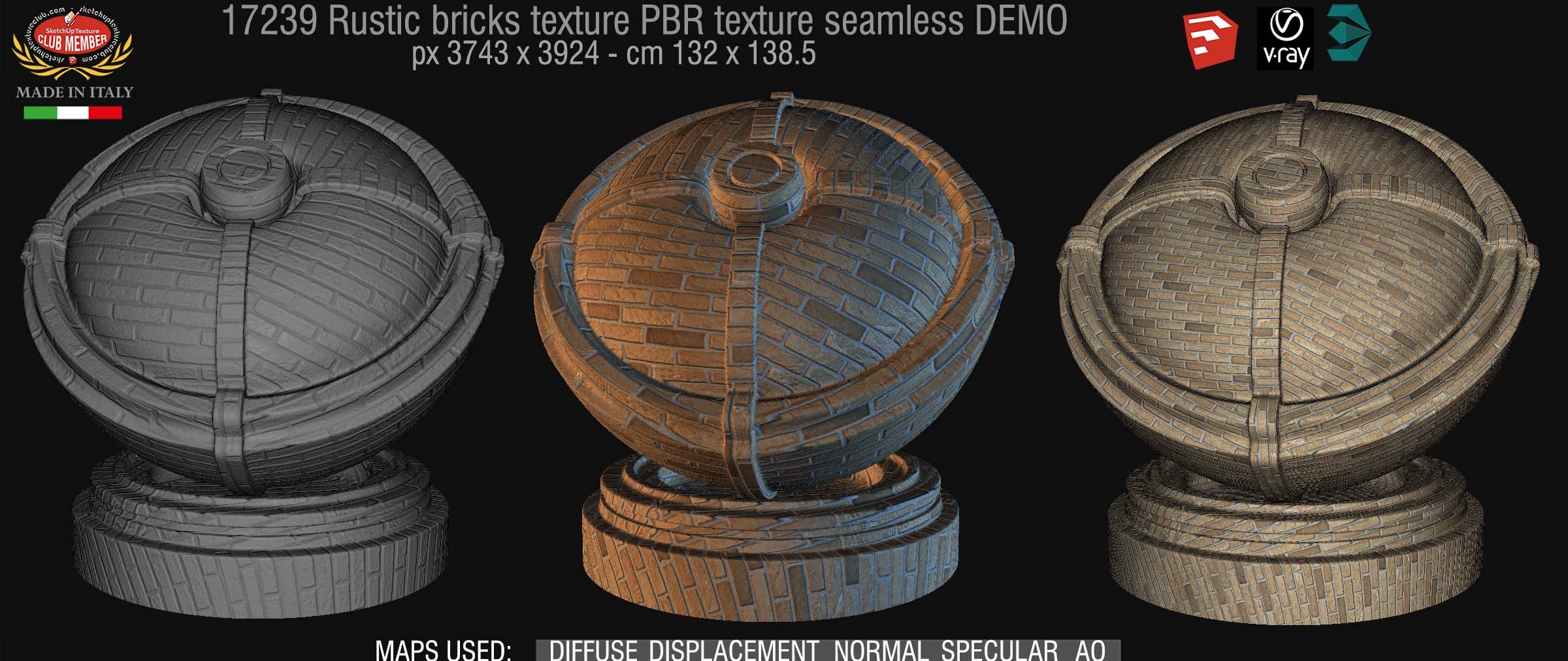 17239 rustic bricks PBR texture seamless DEMO