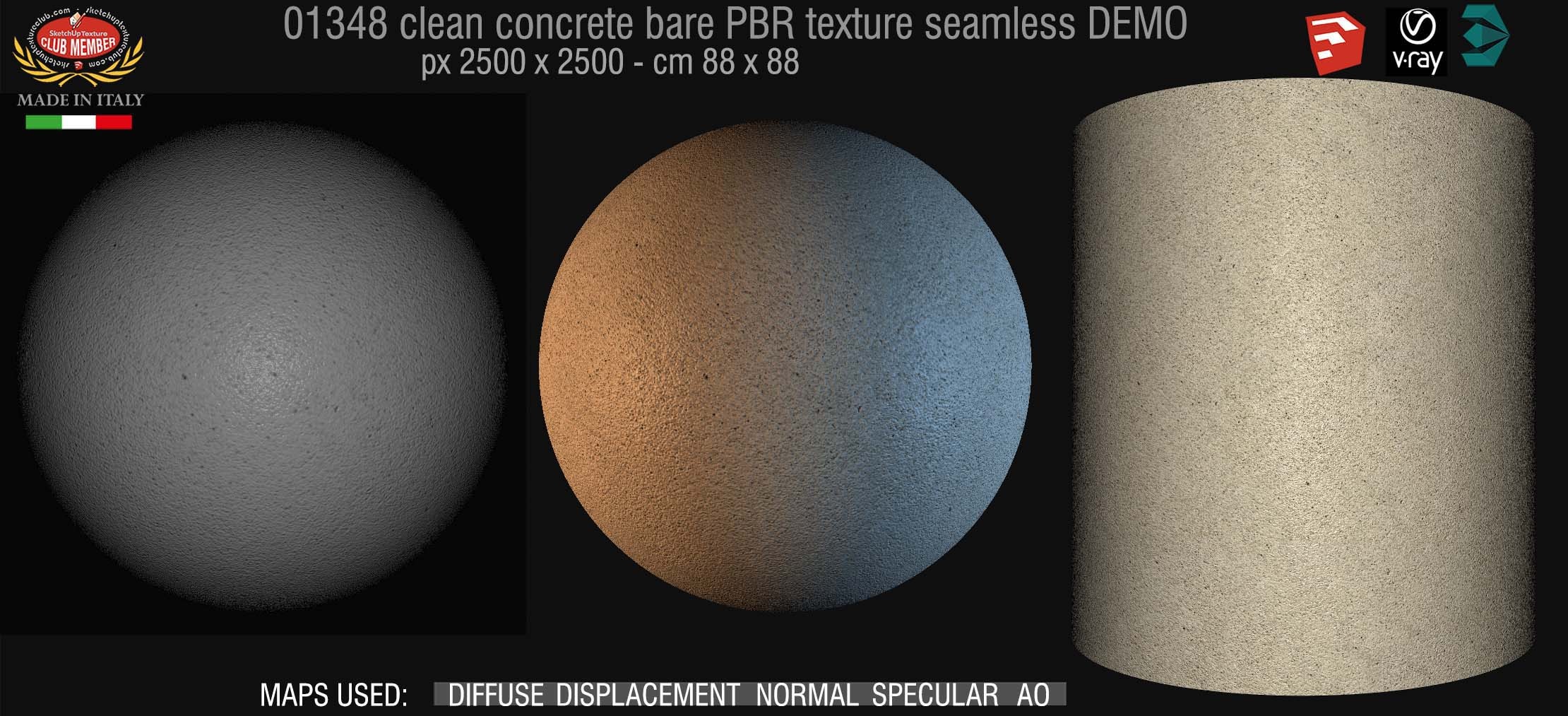 01348 concrete bare clean PBR texture seamless DEMO